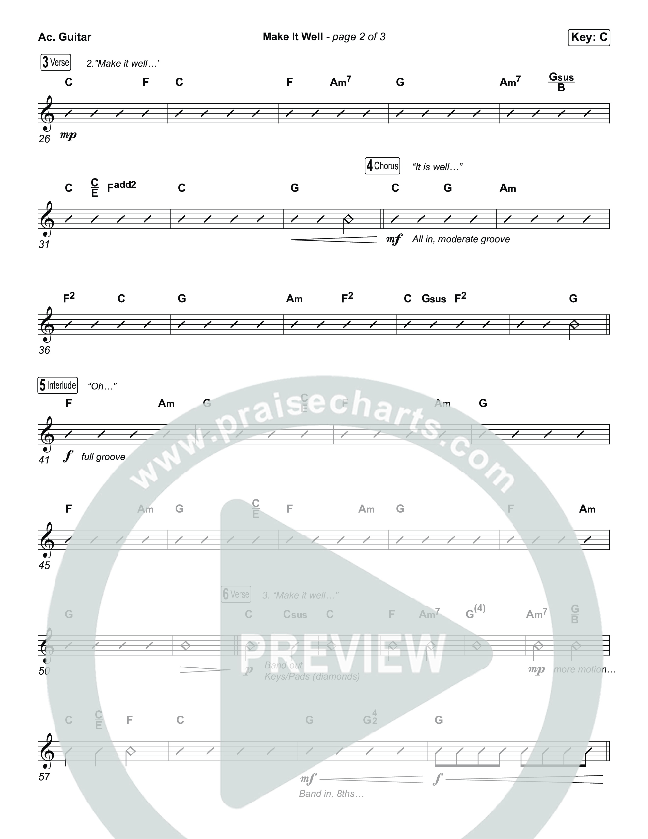Make It Well (Choral Anthem SATB) Acoustic Guitar (MercyMe / Arr. Luke Gambill)