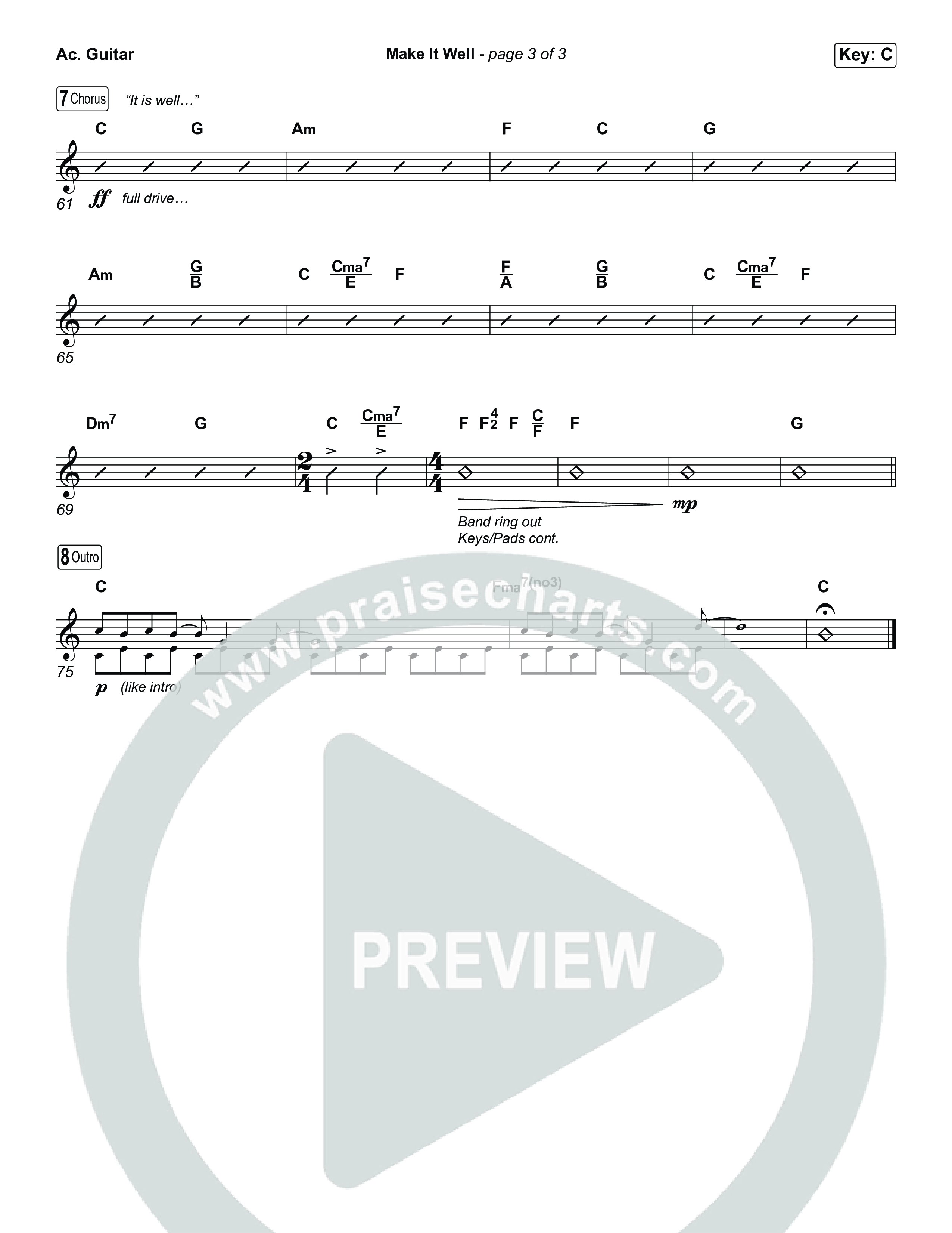 Make It Well (Choral Anthem SATB) Acoustic Guitar (MercyMe / Arr. Luke Gambill)