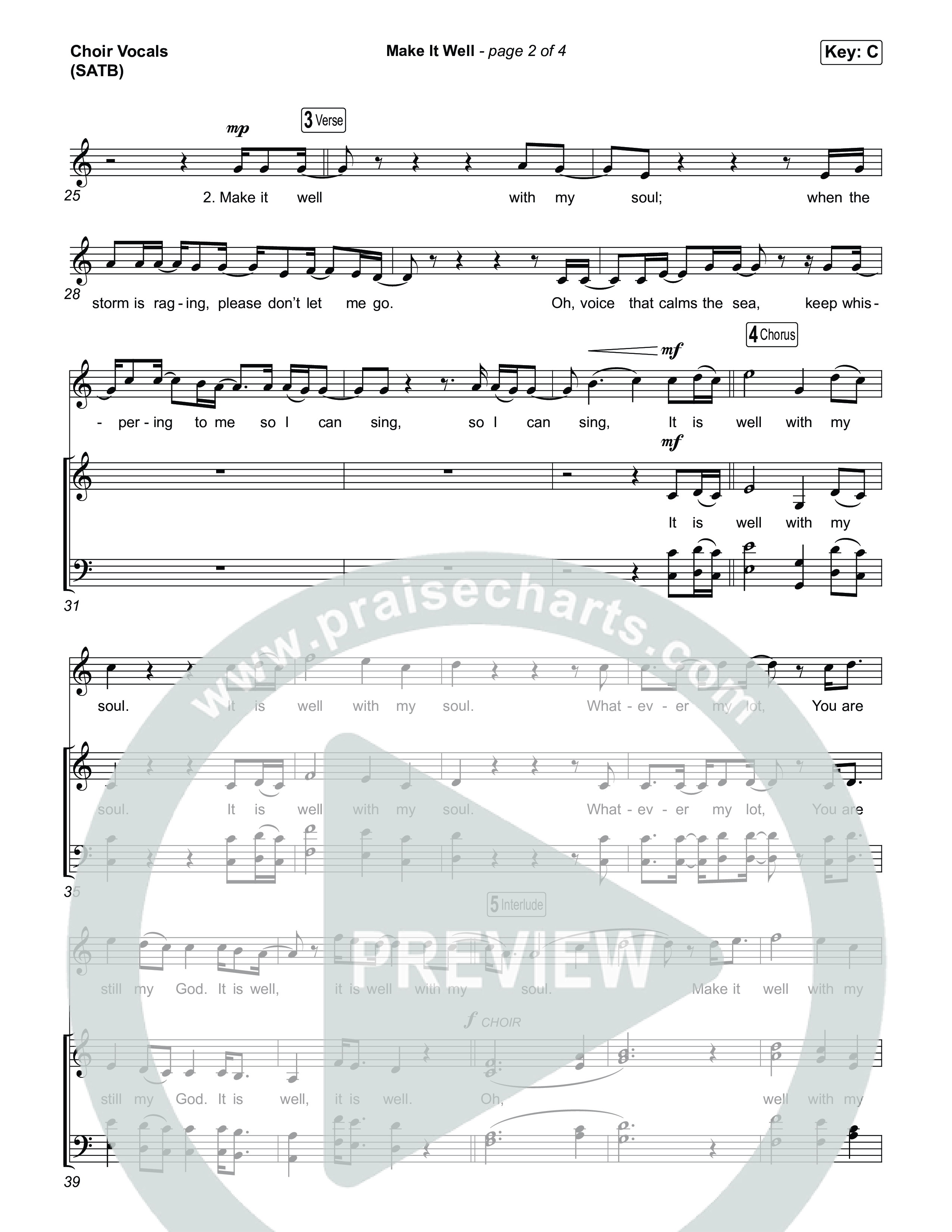 Make It Well (Choral Anthem SATB) Choir Sheet (SATB) (MercyMe / Arr. Luke Gambill)