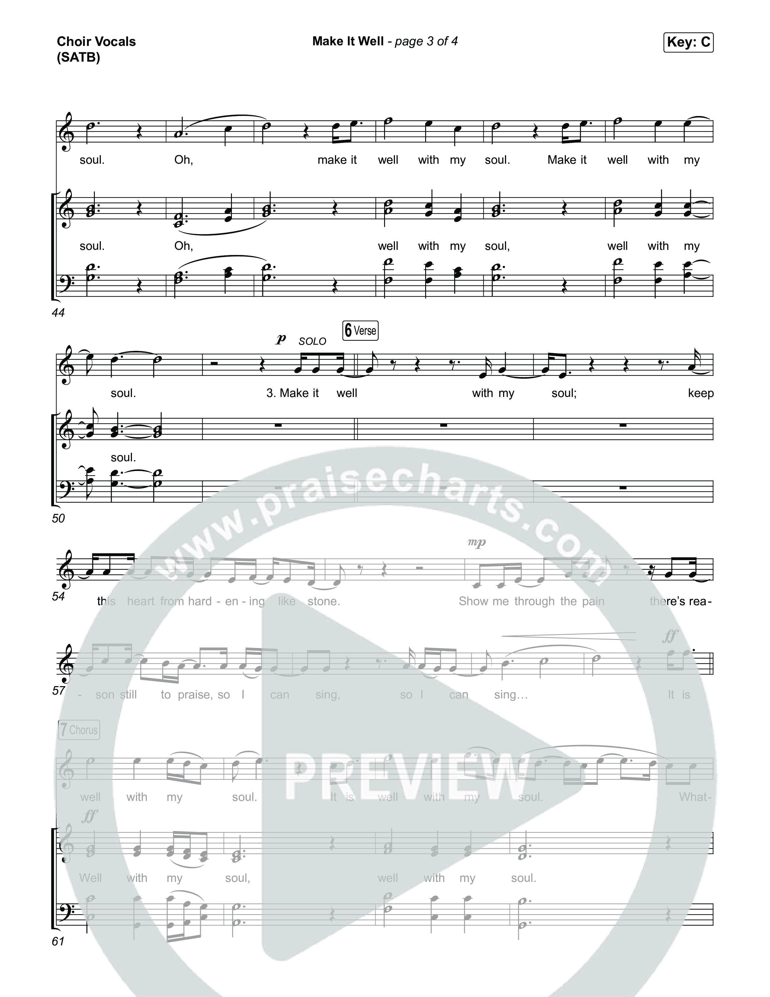 Make It Well (Choral Anthem SATB) Choir Sheet (SATB) (MercyMe / Arr. Luke Gambill)