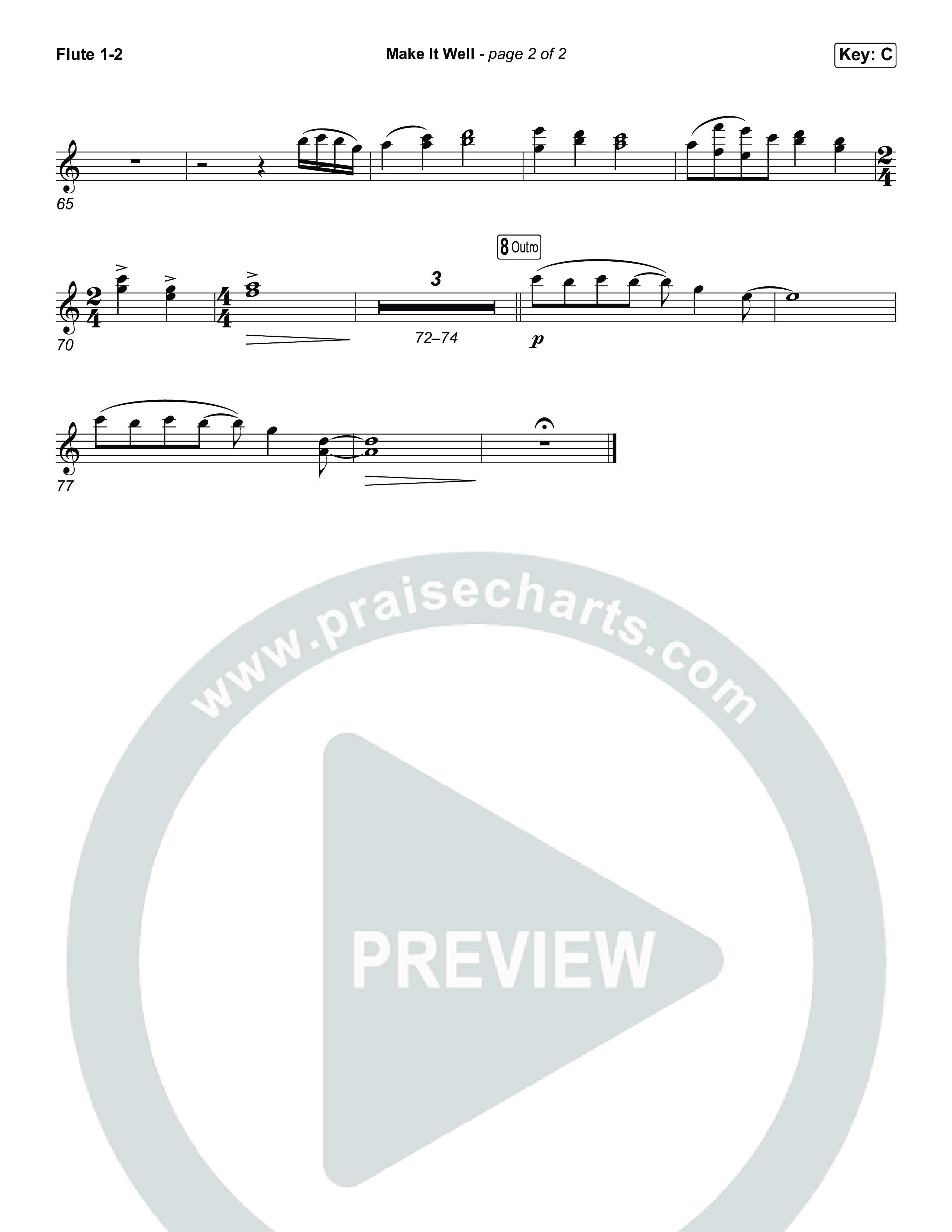 Make It Well (Choral Anthem SATB) Flute 1,2 (MercyMe / Arr. Luke Gambill)