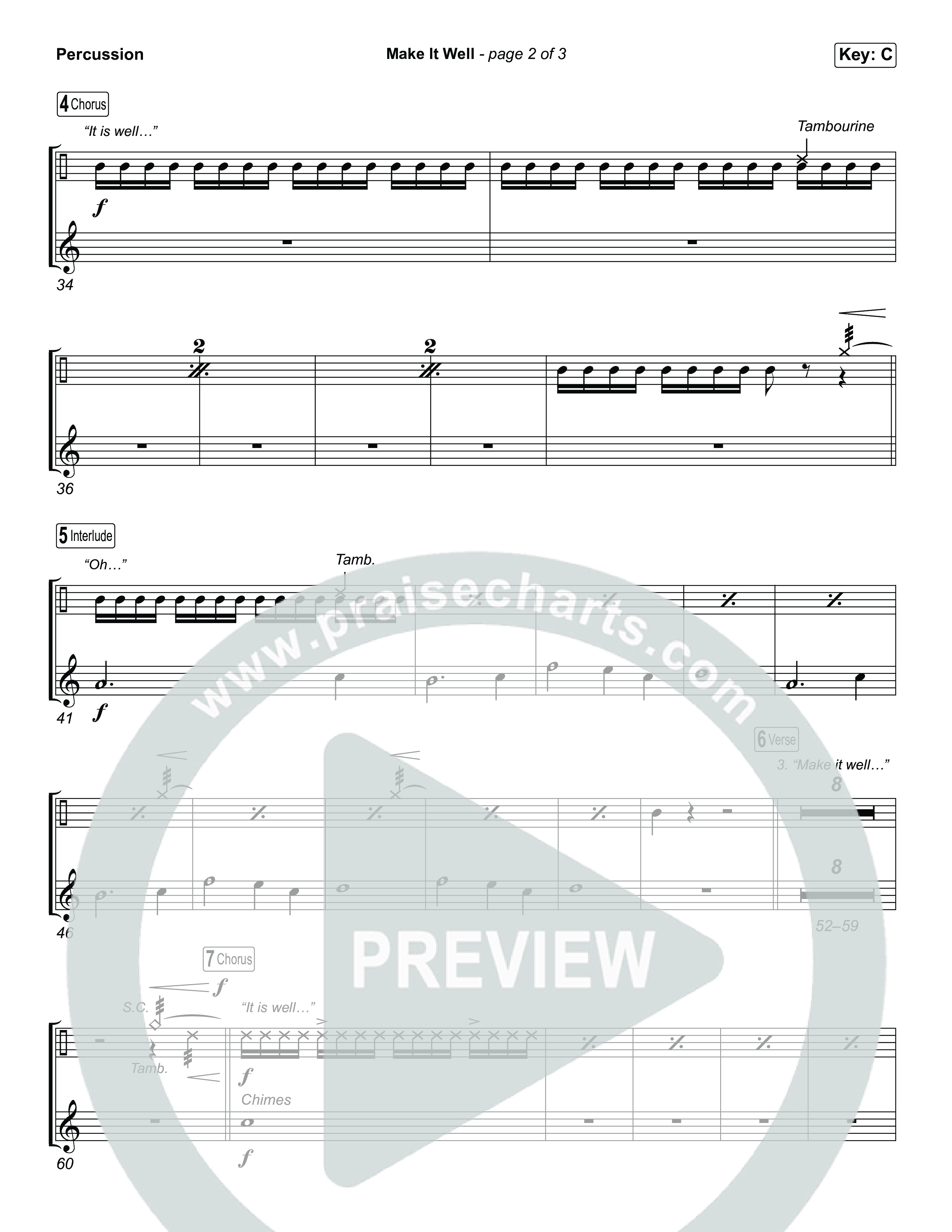 Make It Well (Choral Anthem SATB) Percussion (MercyMe / Arr. Luke Gambill)