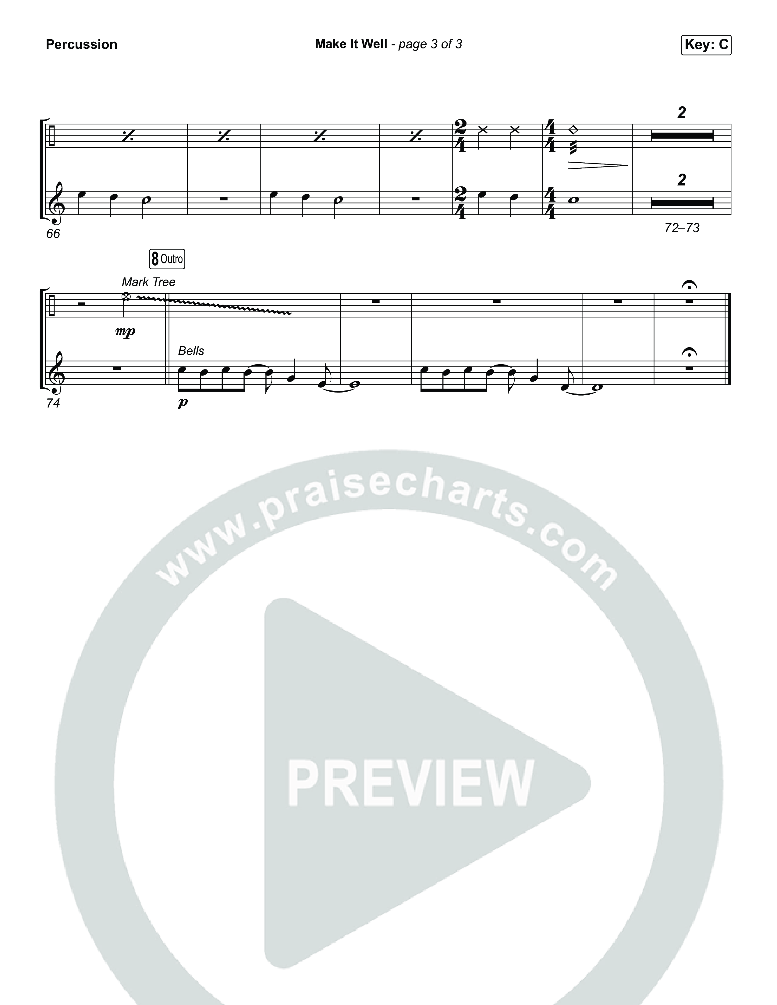 Make It Well (Choral Anthem SATB) Percussion (MercyMe / Arr. Luke Gambill)