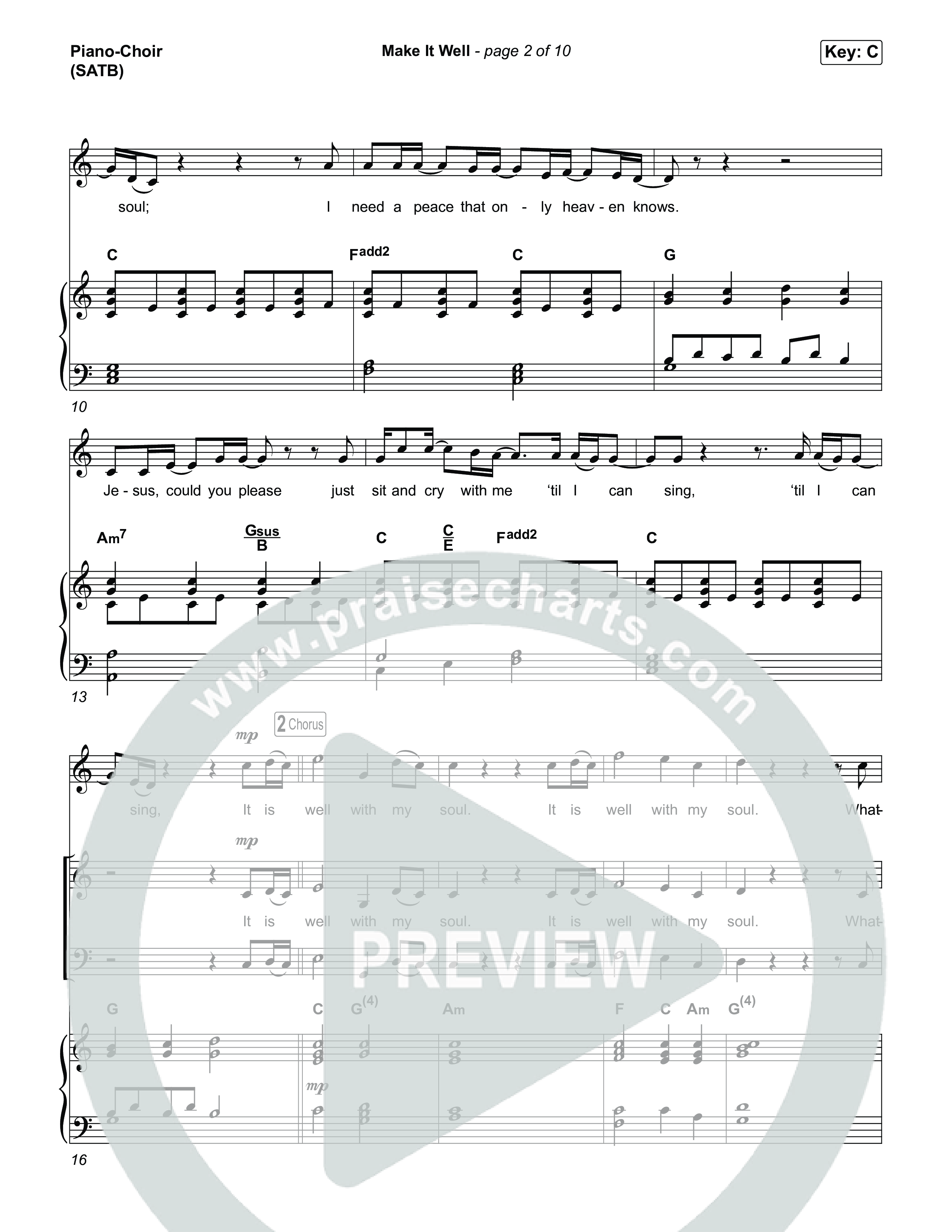 Make It Well (Choral Anthem SATB) Piano/Vocal (SATB) (MercyMe / Arr. Luke Gambill)