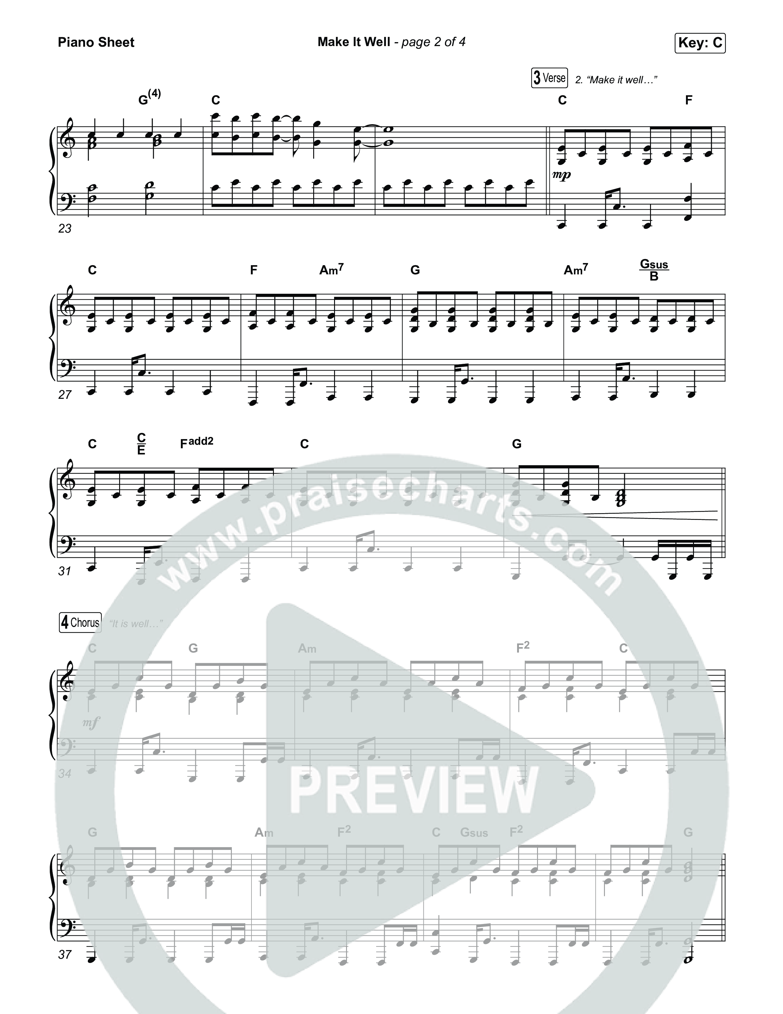 Make It Well (Choral Anthem SATB) Piano Sheet (MercyMe / Arr. Luke Gambill)