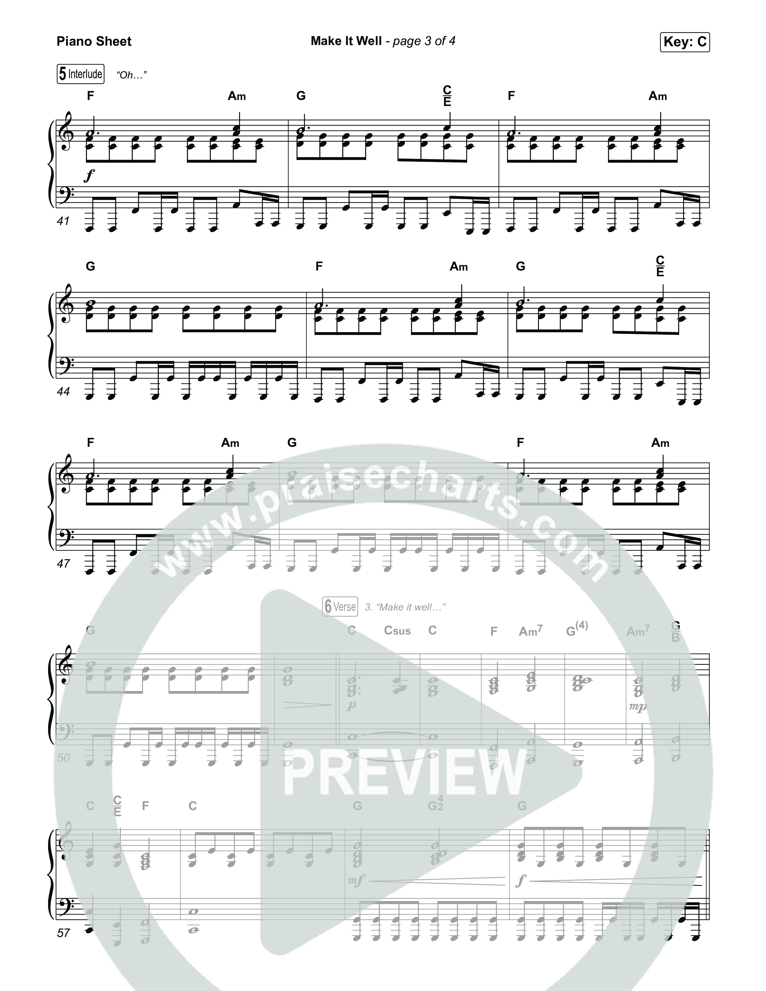 Make It Well (Choral Anthem SATB) Piano Sheet (MercyMe / Arr. Luke Gambill)