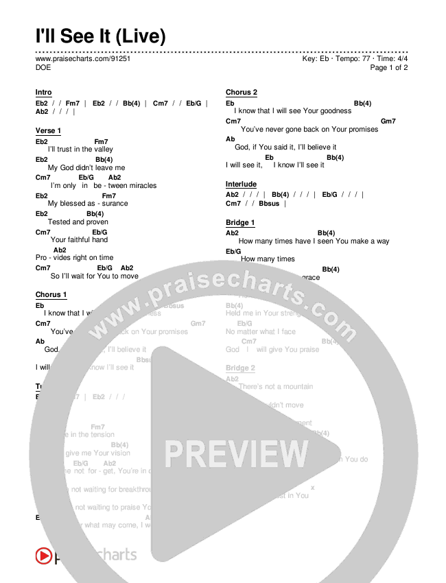 I'll See It (Live) Chords & Lyrics (DOE)
