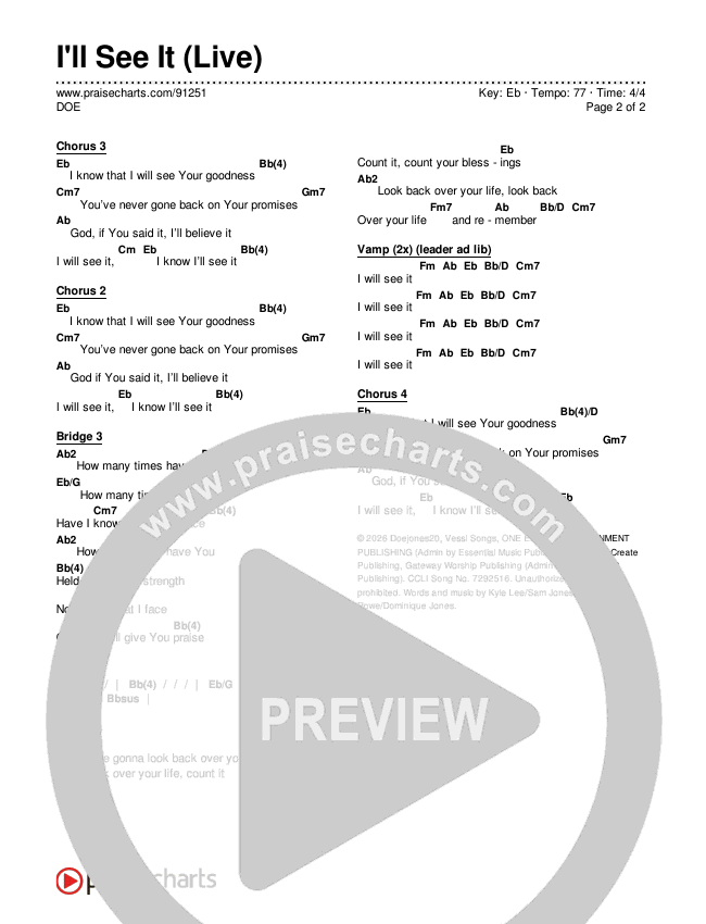 I'll See It (Live) Chords & Lyrics (DOE)