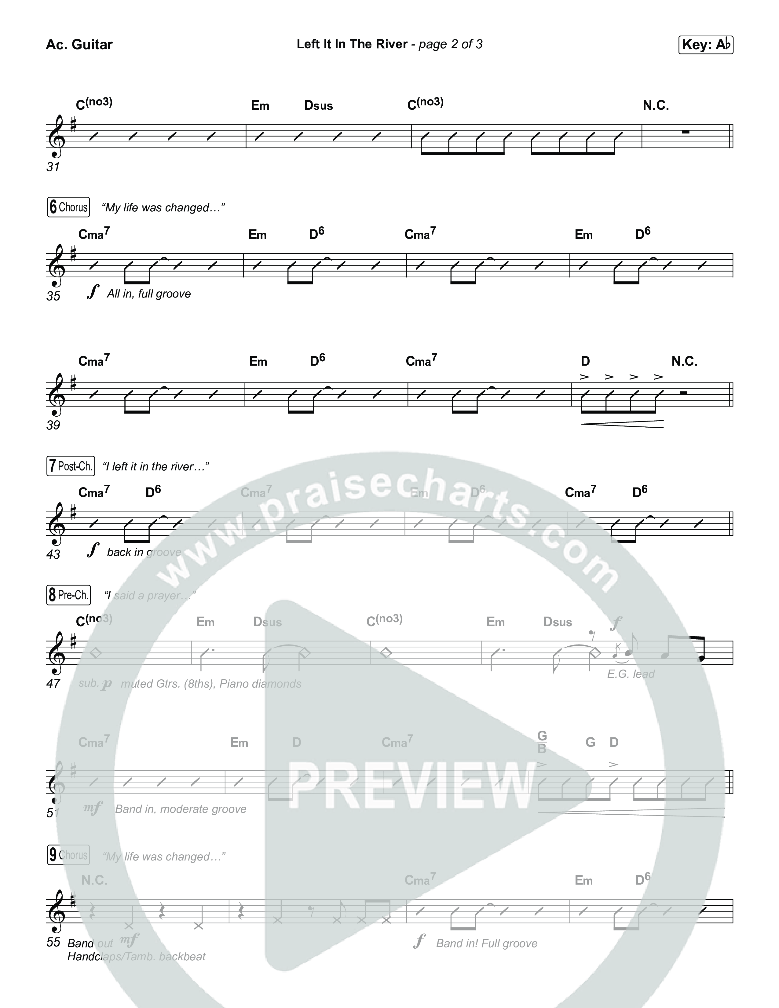 Left It In The River (Choral Anthem SATB) Acoustic Guitar (Jamie MacDonald / Arr. Luke Gambill)