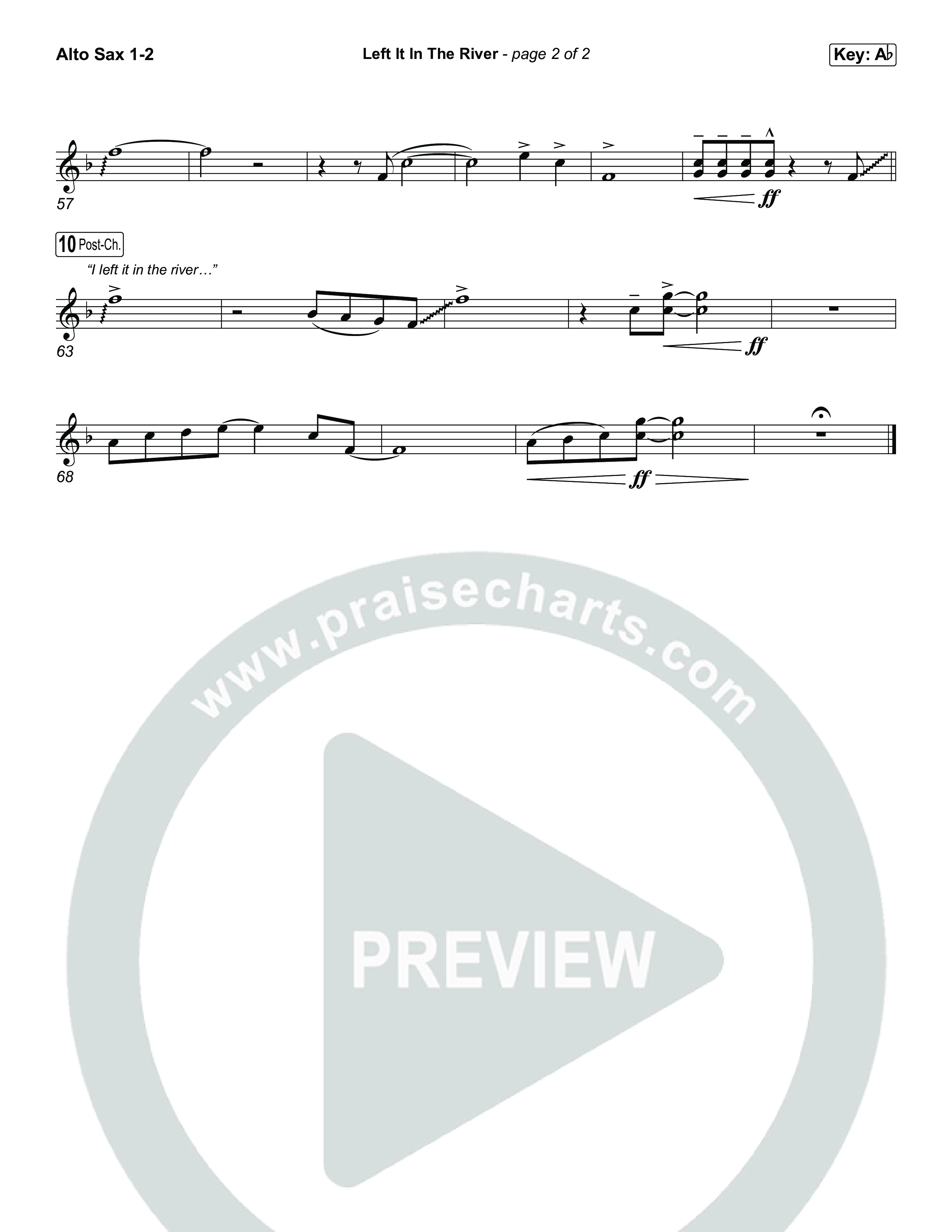 Left It In The River (Choral Anthem SATB) Alto Sax 1,2 (Jamie MacDonald / Arr. Luke Gambill)