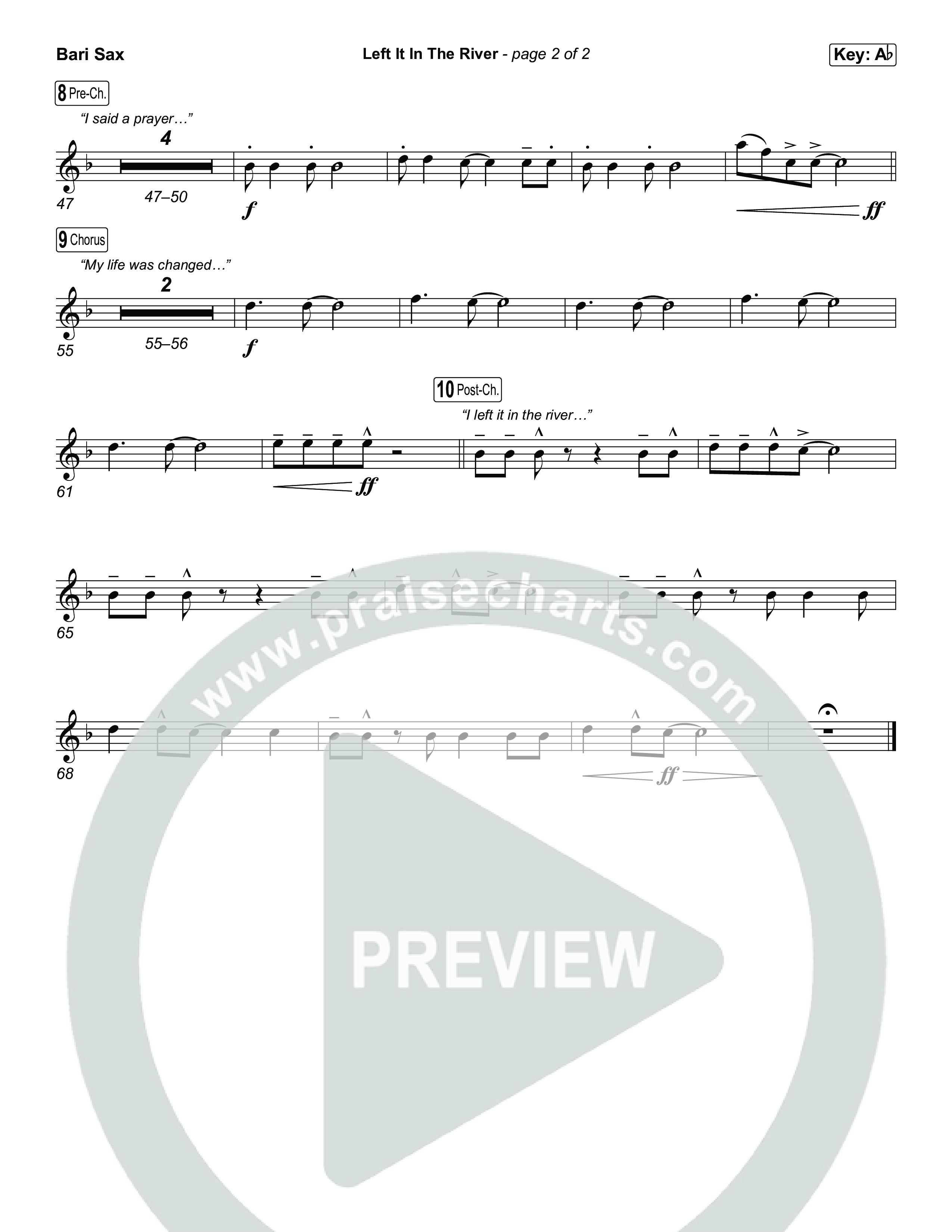 Left It In The River (Choral Anthem SATB) Bari Sax (Jamie MacDonald / Arr. Luke Gambill)