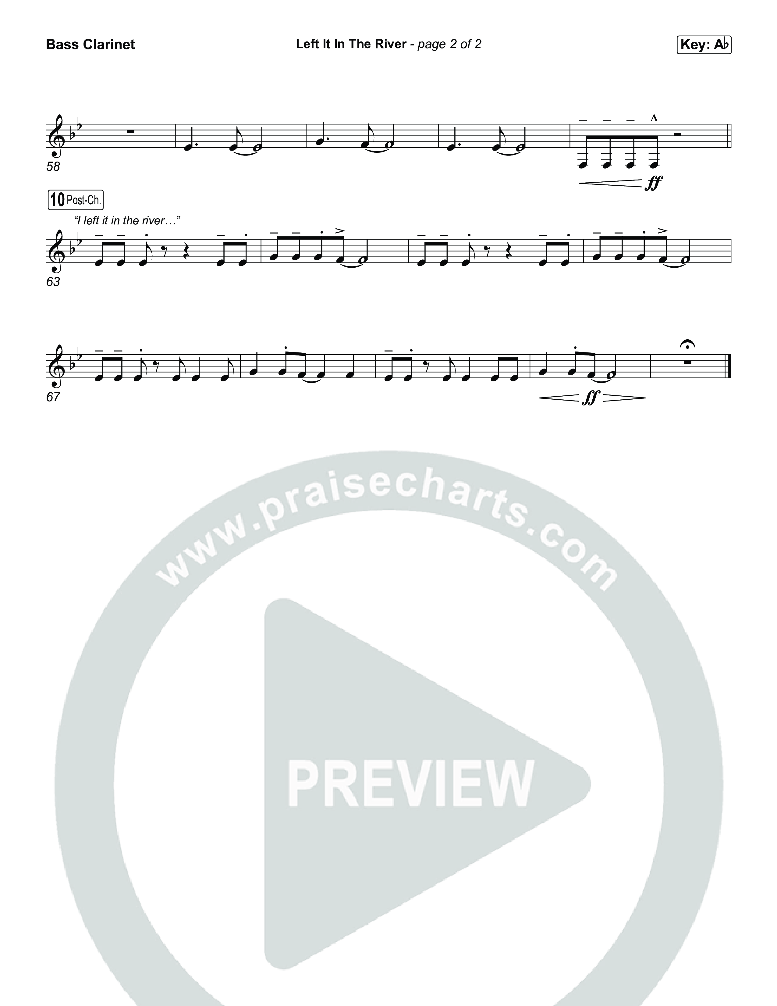 Left It In The River (Choral Anthem SATB) Bass Clarinet (Jamie MacDonald / Arr. Luke Gambill)