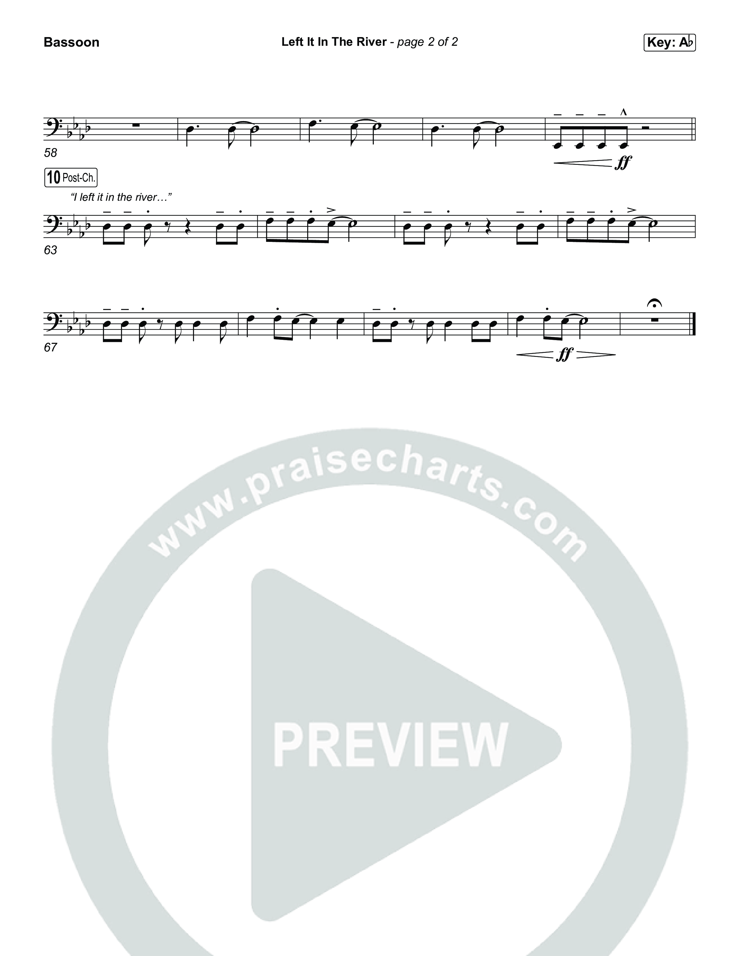 Left It In The River (Choral Anthem SATB) Bassoon (Jamie MacDonald / Arr. Luke Gambill)