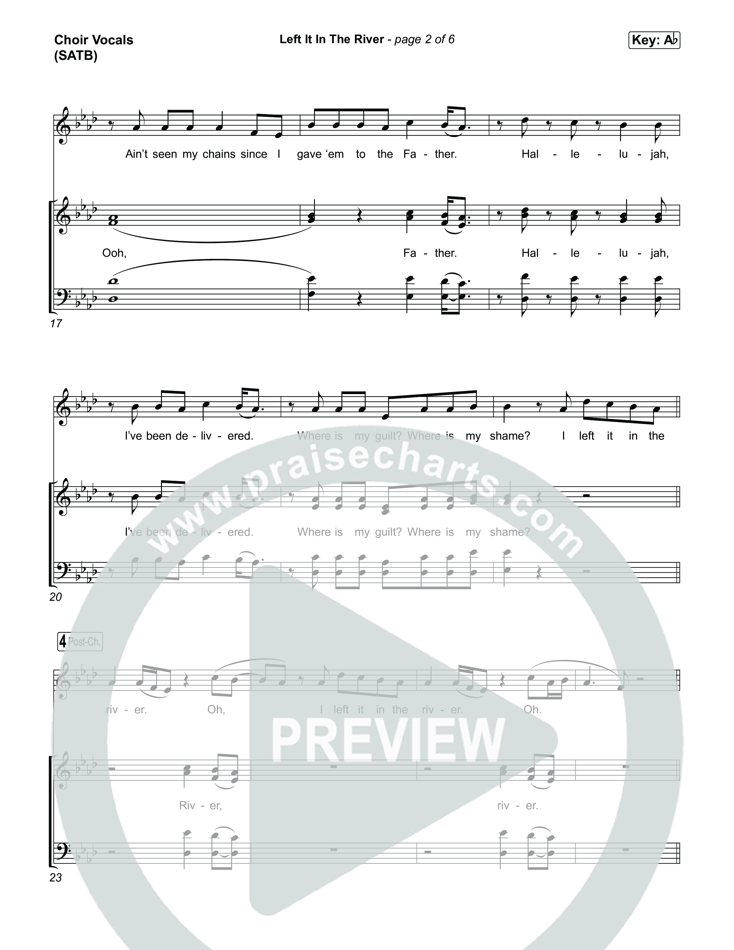 Left It In The River (Choral Anthem SATB) Choir Sheet (SATB) (Jamie MacDonald / Arr. Luke Gambill)