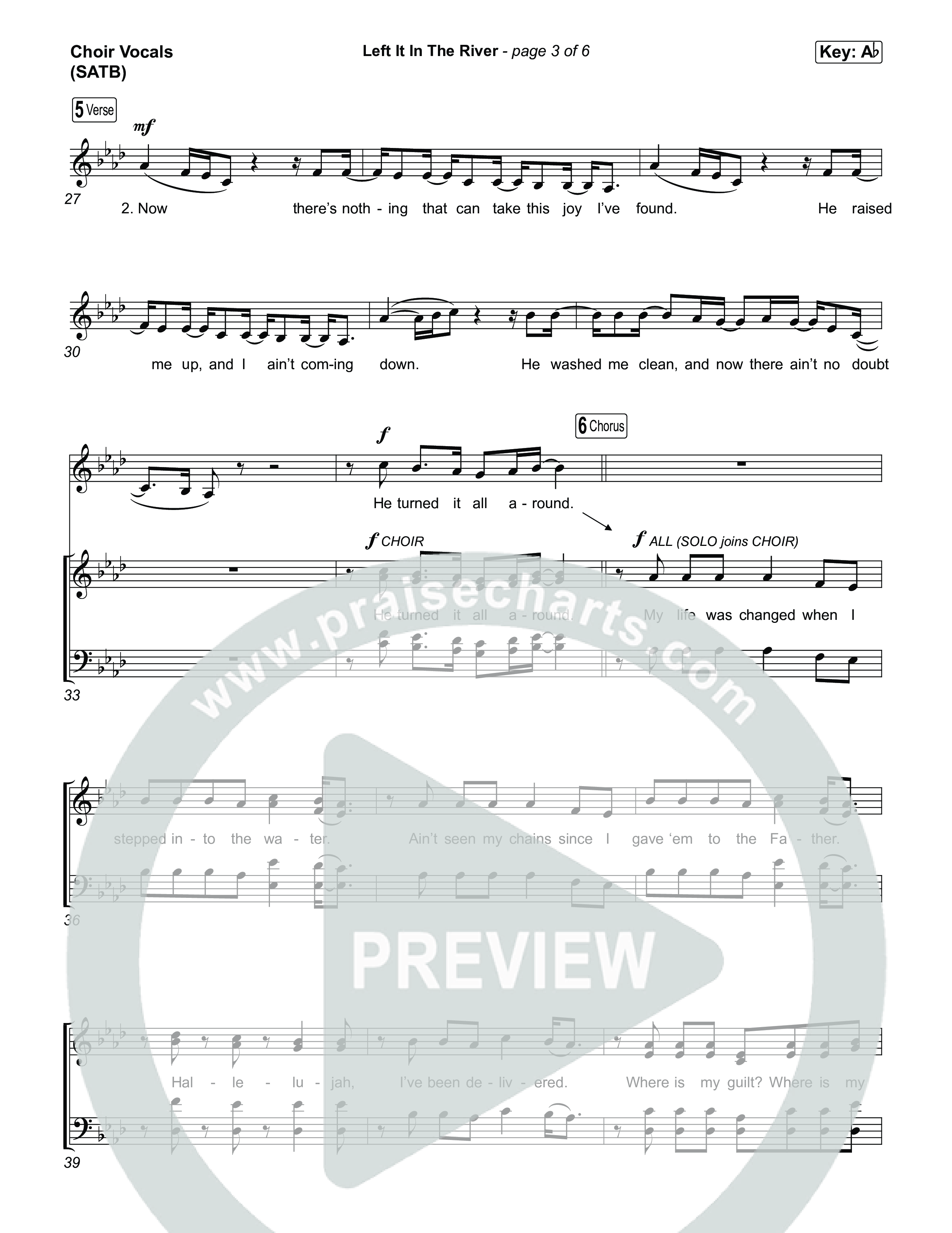 Left It In The River (Choral Anthem SATB) Choir Sheet (SATB) (Jamie MacDonald / Arr. Luke Gambill)