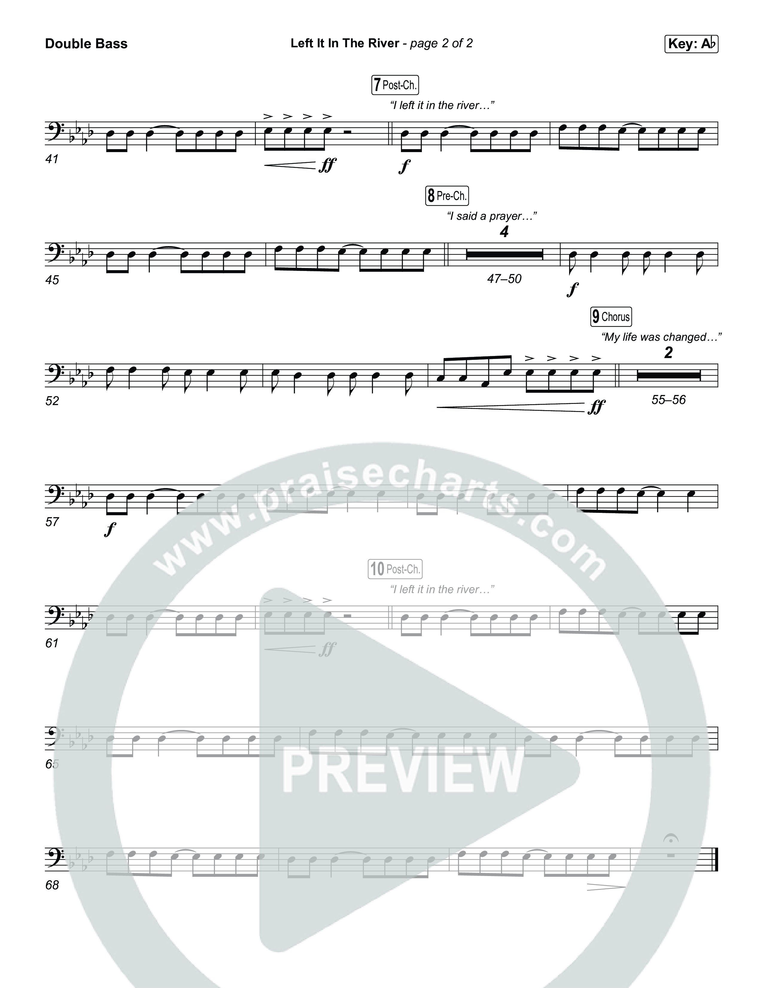 Left It In The River (Choral Anthem SATB) String Bass (Jamie MacDonald / Arr. Luke Gambill)