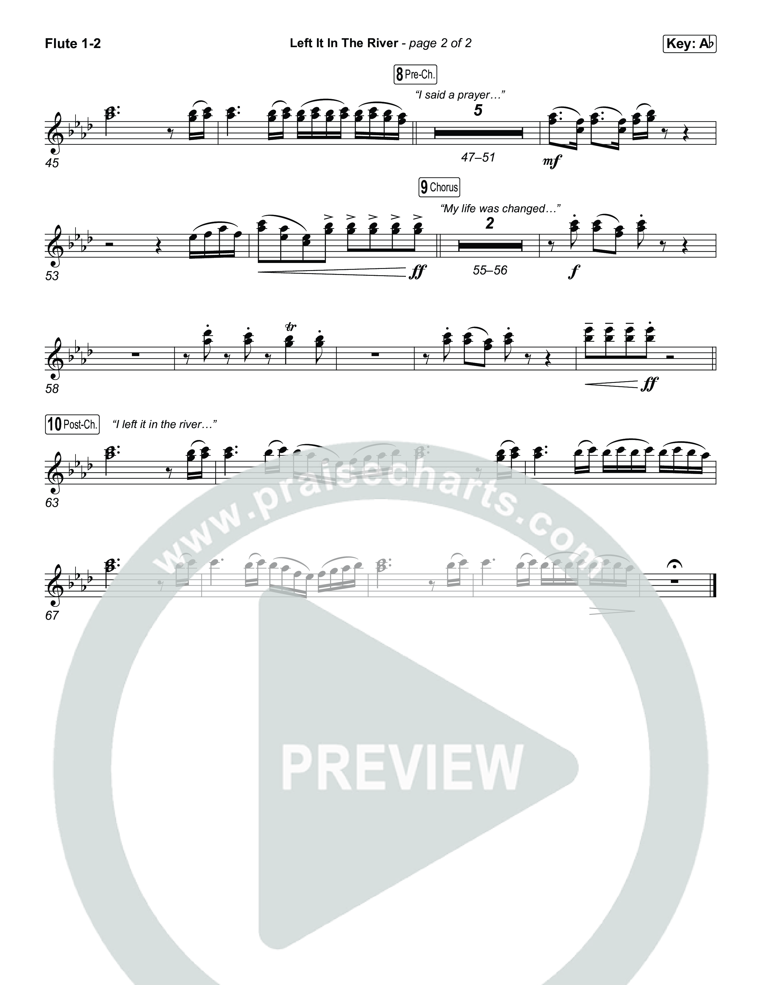 Left It In The River (Choral Anthem SATB) Flute 1,2 (Jamie MacDonald / Arr. Luke Gambill)
