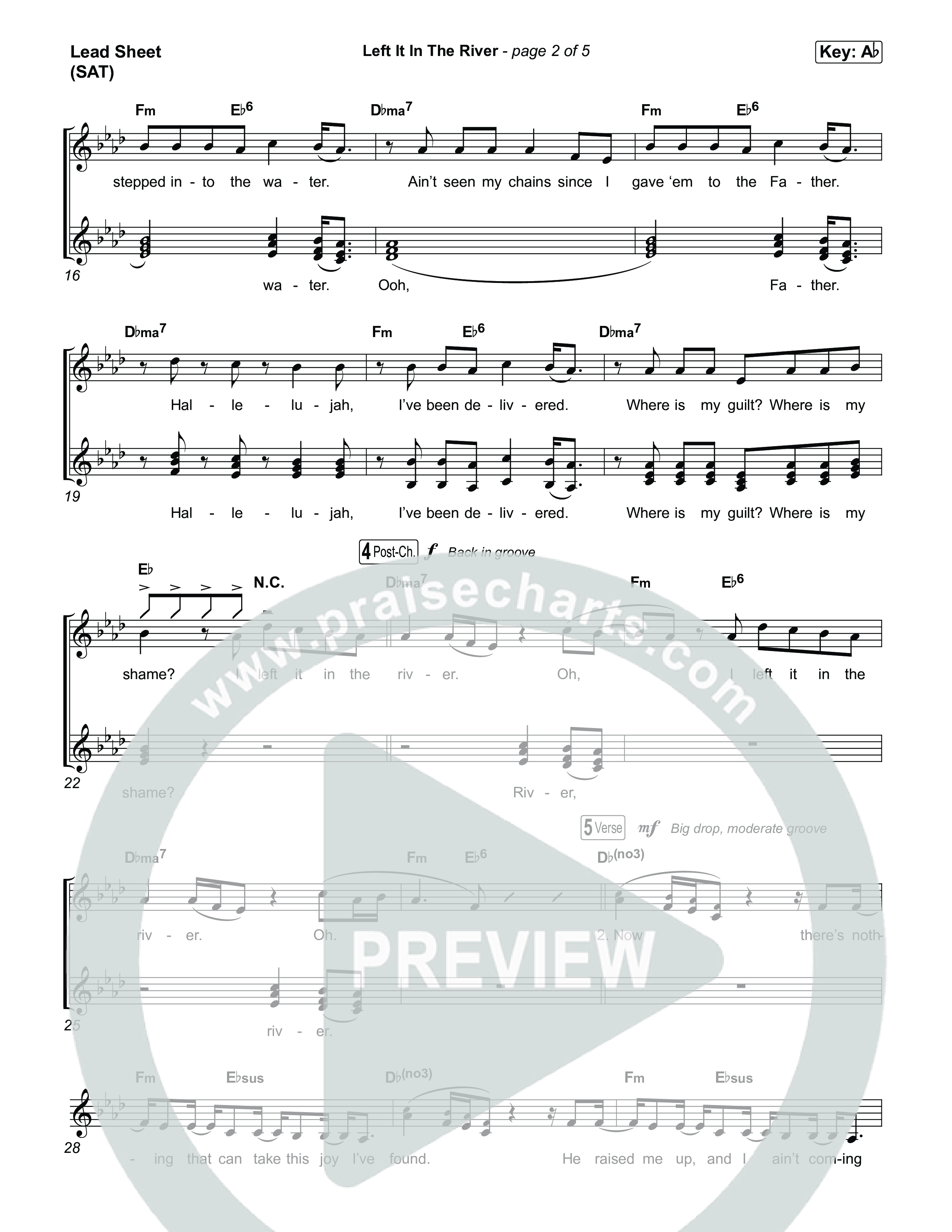 Left It In The River (Choral Anthem SATB) Lead Sheet (SAT) (Jamie MacDonald / Arr. Luke Gambill)