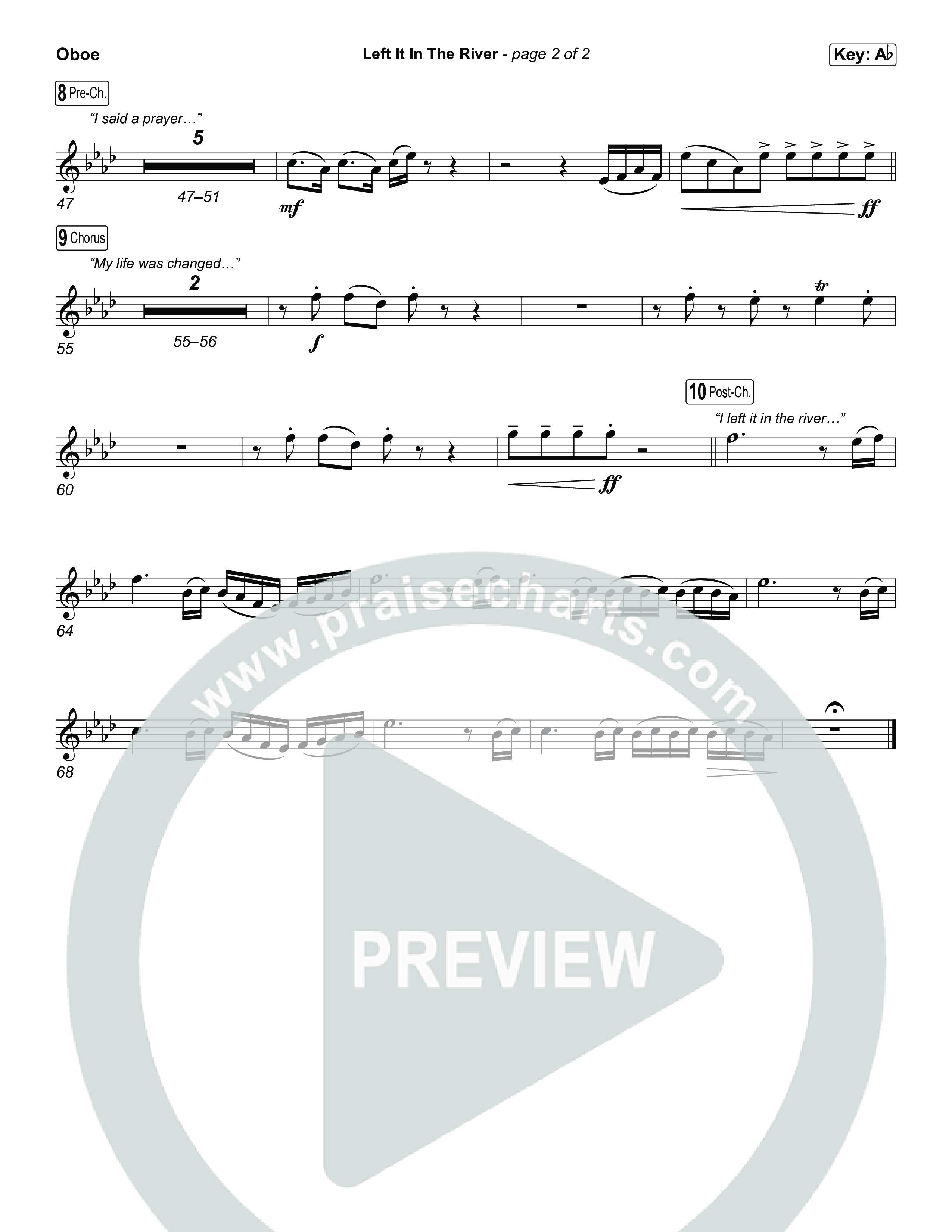 Left It In The River (Choral Anthem SATB) Oboe (Jamie MacDonald / Arr. Luke Gambill)