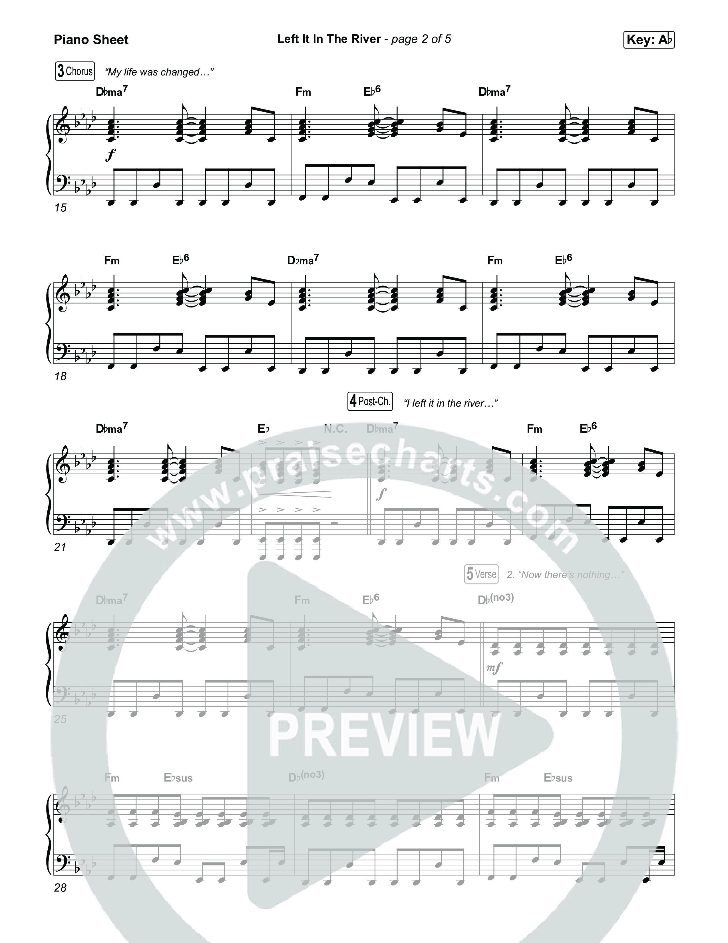 Left It In The River (Choral Anthem SATB) Piano Sheet (Jamie MacDonald / Arr. Luke Gambill)