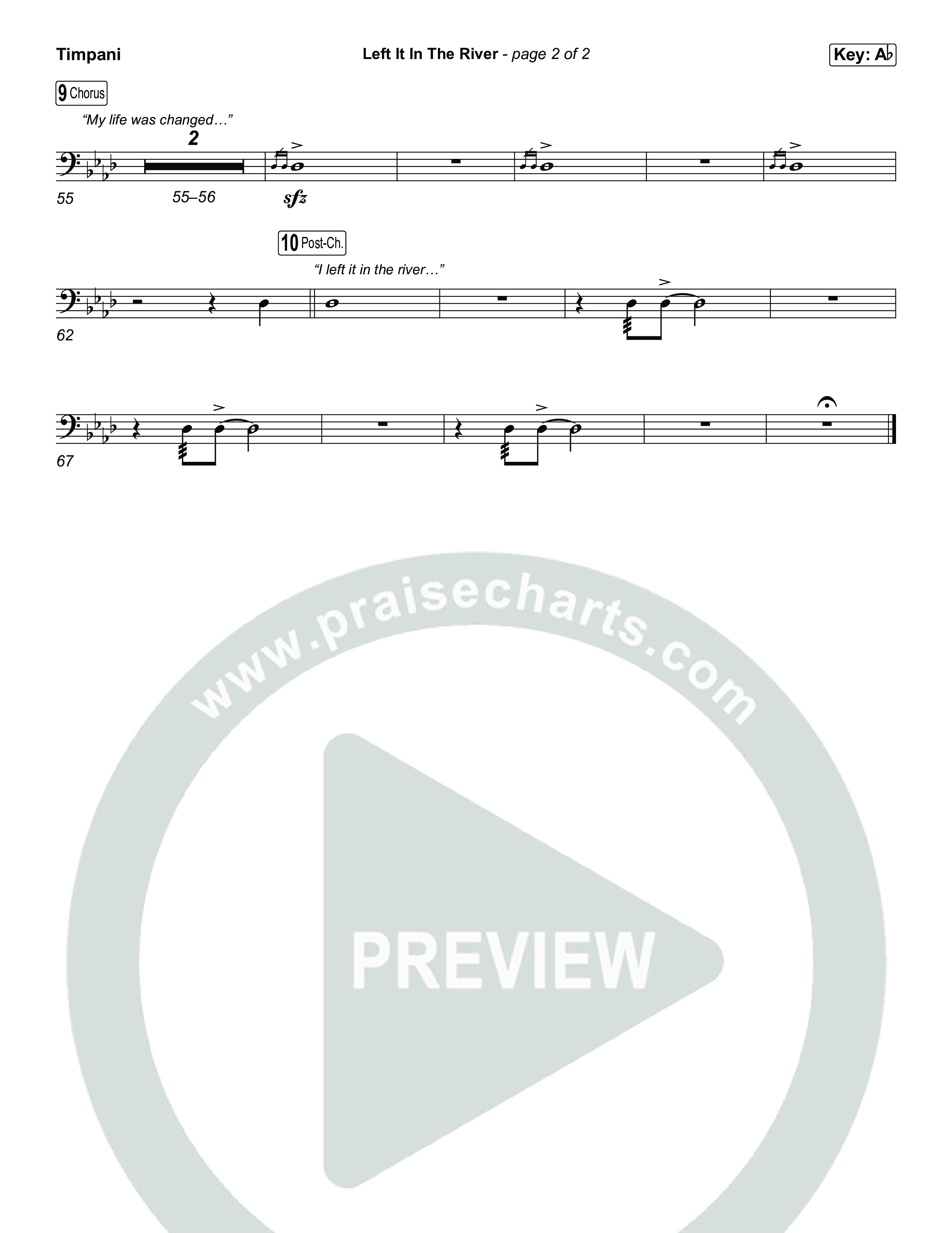Left It In The River (Choral Anthem SATB) Timpani (Jamie MacDonald / Arr. Luke Gambill)