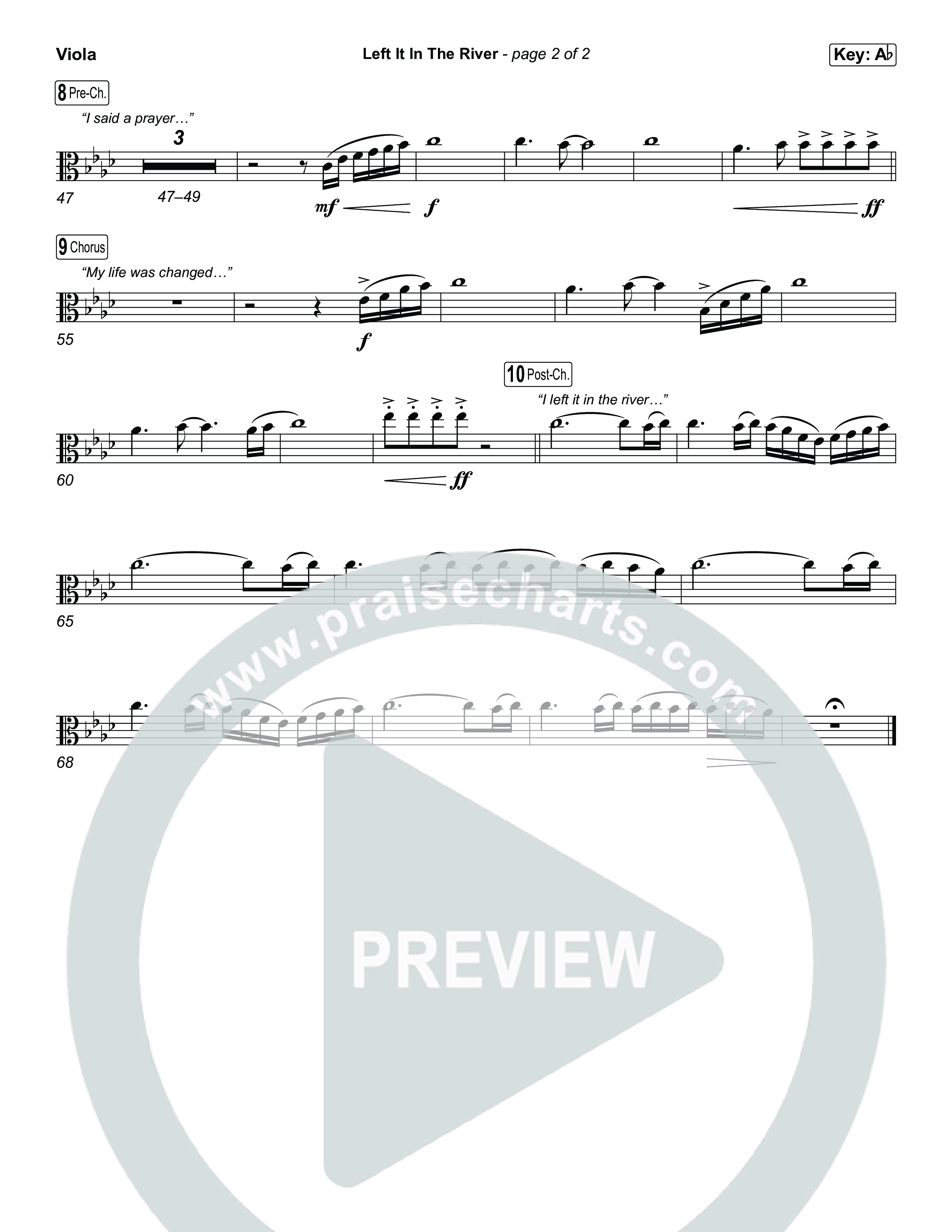Left It In The River (Choral Anthem SATB) Viola (Jamie MacDonald / Arr. Luke Gambill)