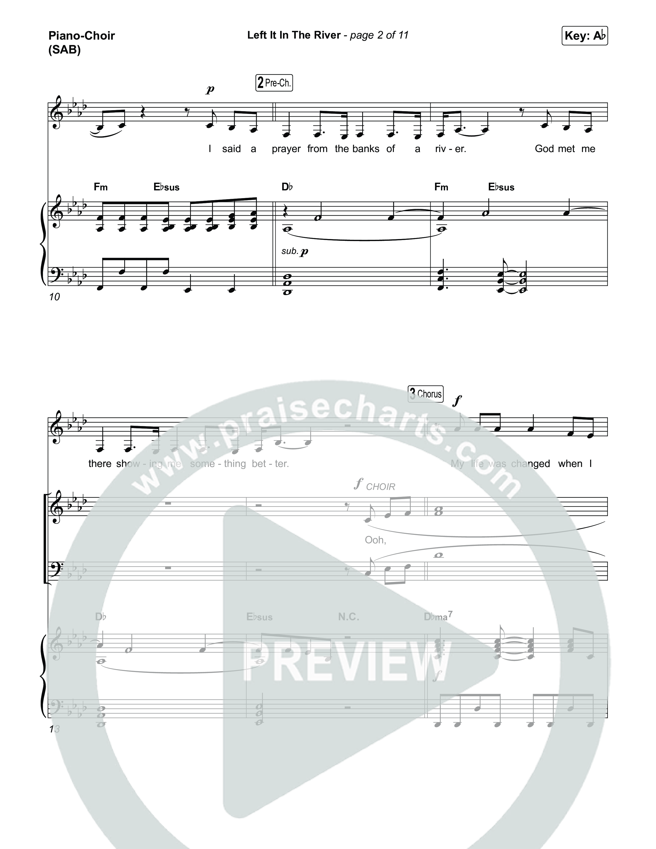 Left It In The River (Worship Choir/SAB) Piano/Choir (SAB) (Jamie MacDonald / Arr. Luke Gambill)