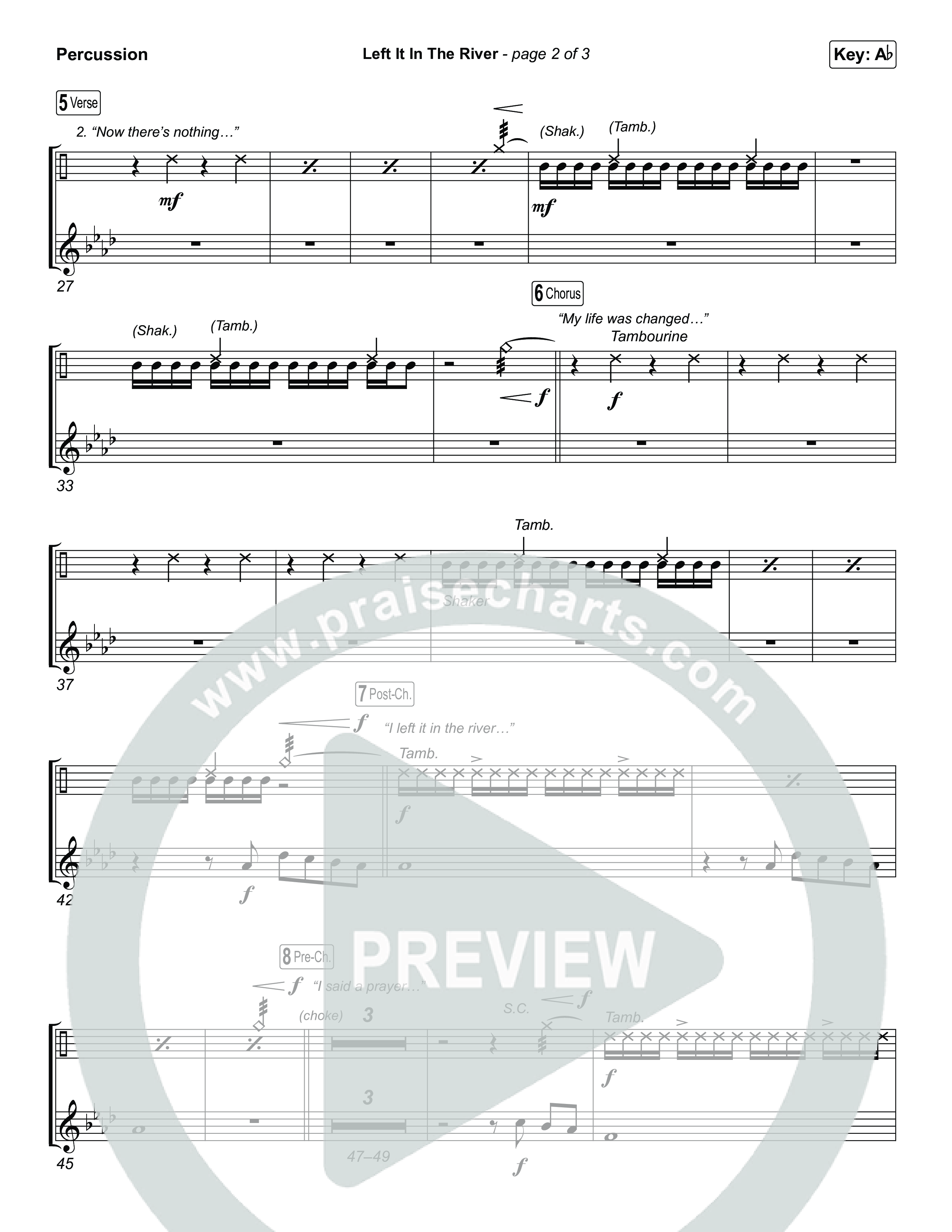Left It In The River (Unison/2-Part) Percussion (Jamie MacDonald / Arr. Luke Gambill)