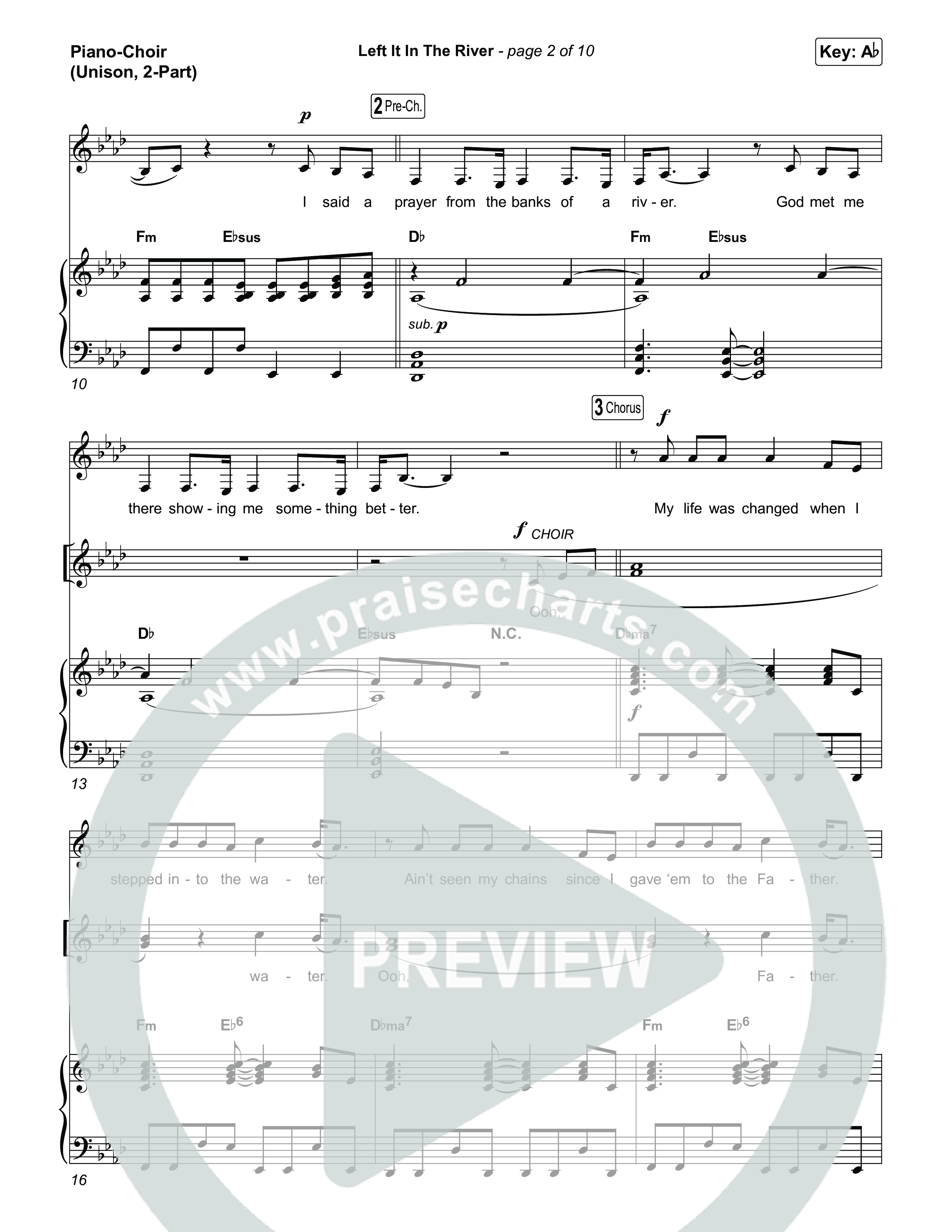 Left It In The River (Unison/2-Part) Piano/Choir (Uni/2-Part) (Jamie MacDonald / Arr. Luke Gambill)