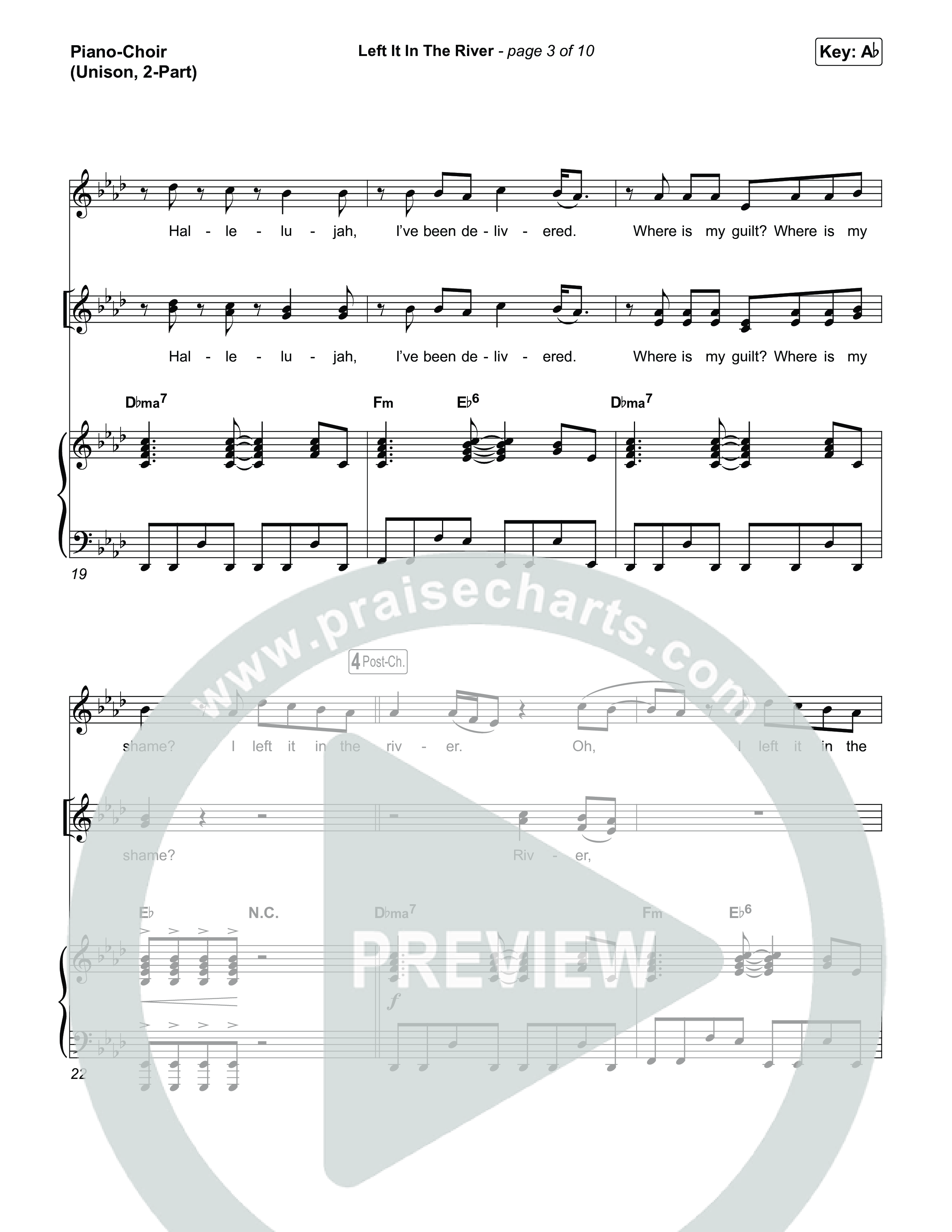 Left It In The River (Unison/2-Part) Piano/Choir (Uni/2-Part) (Jamie MacDonald / Arr. Luke Gambill)
