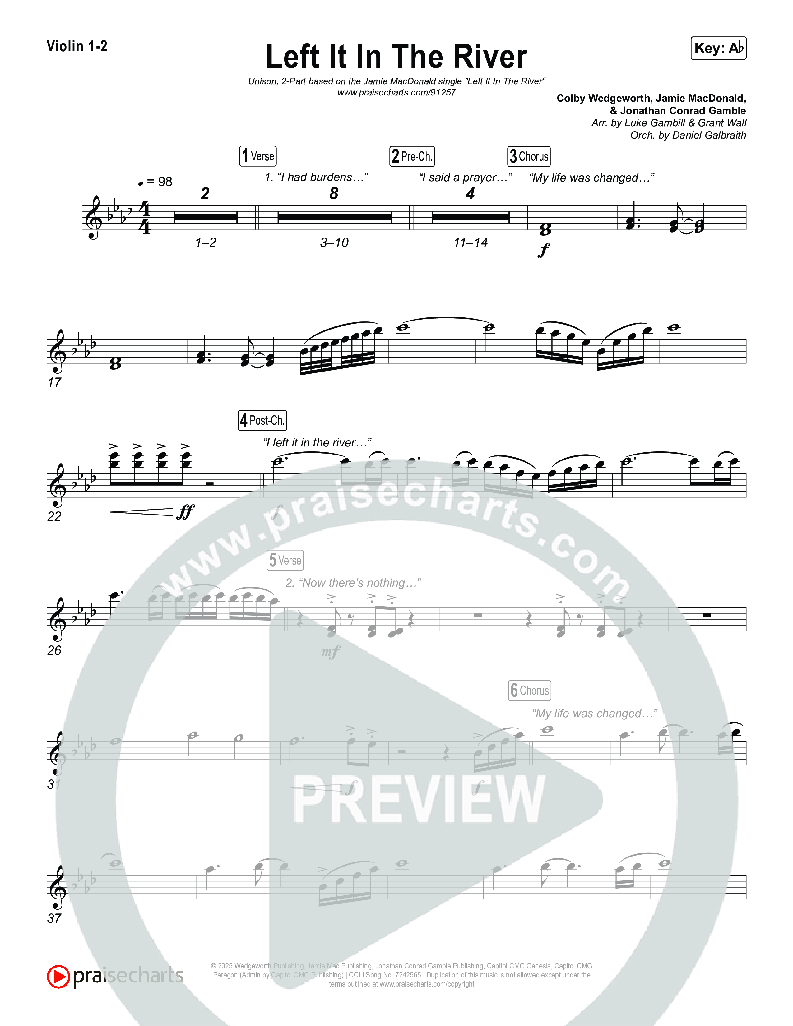 Left It In The River (Unison/2-Part) String Pack (Jamie MacDonald / Arr. Luke Gambill)