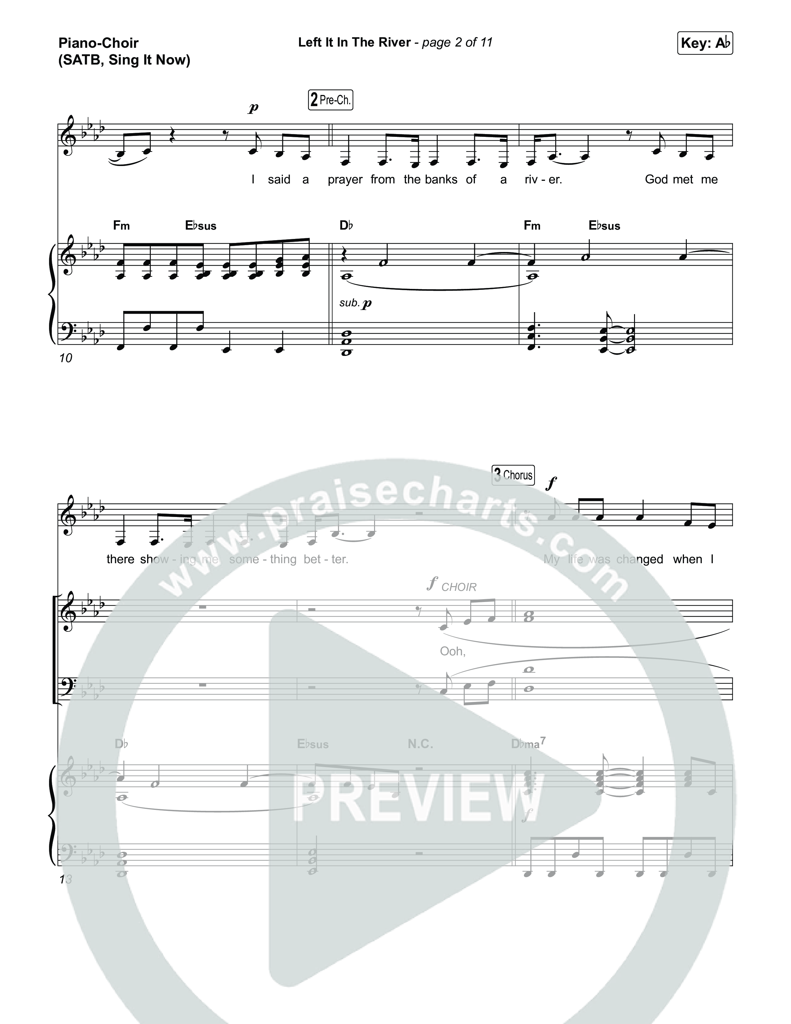 Left It In The River (Sing It Now) Piano/Choir (SATB) (Jamie MacDonald / Arr. Luke Gambill)