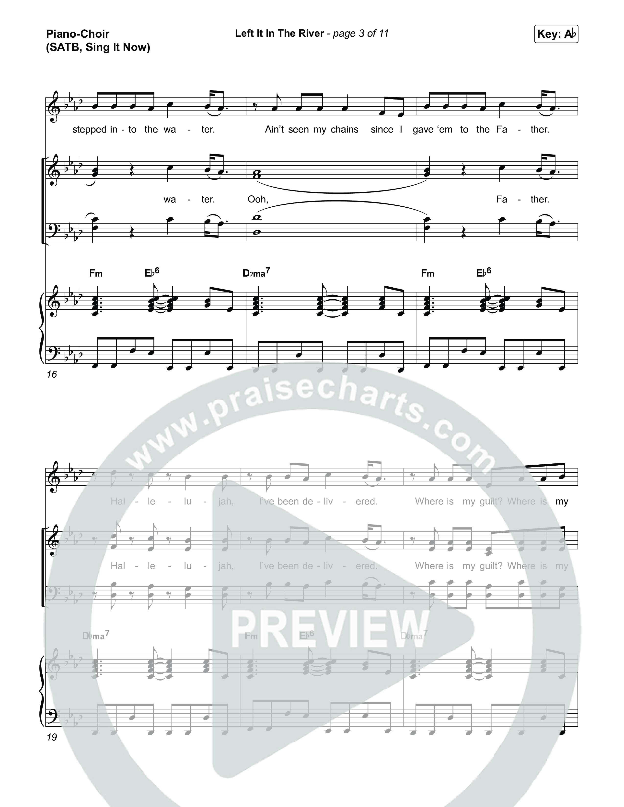 Left It In The River (Sing It Now) Piano/Choir (SATB) (Jamie MacDonald / Arr. Luke Gambill)