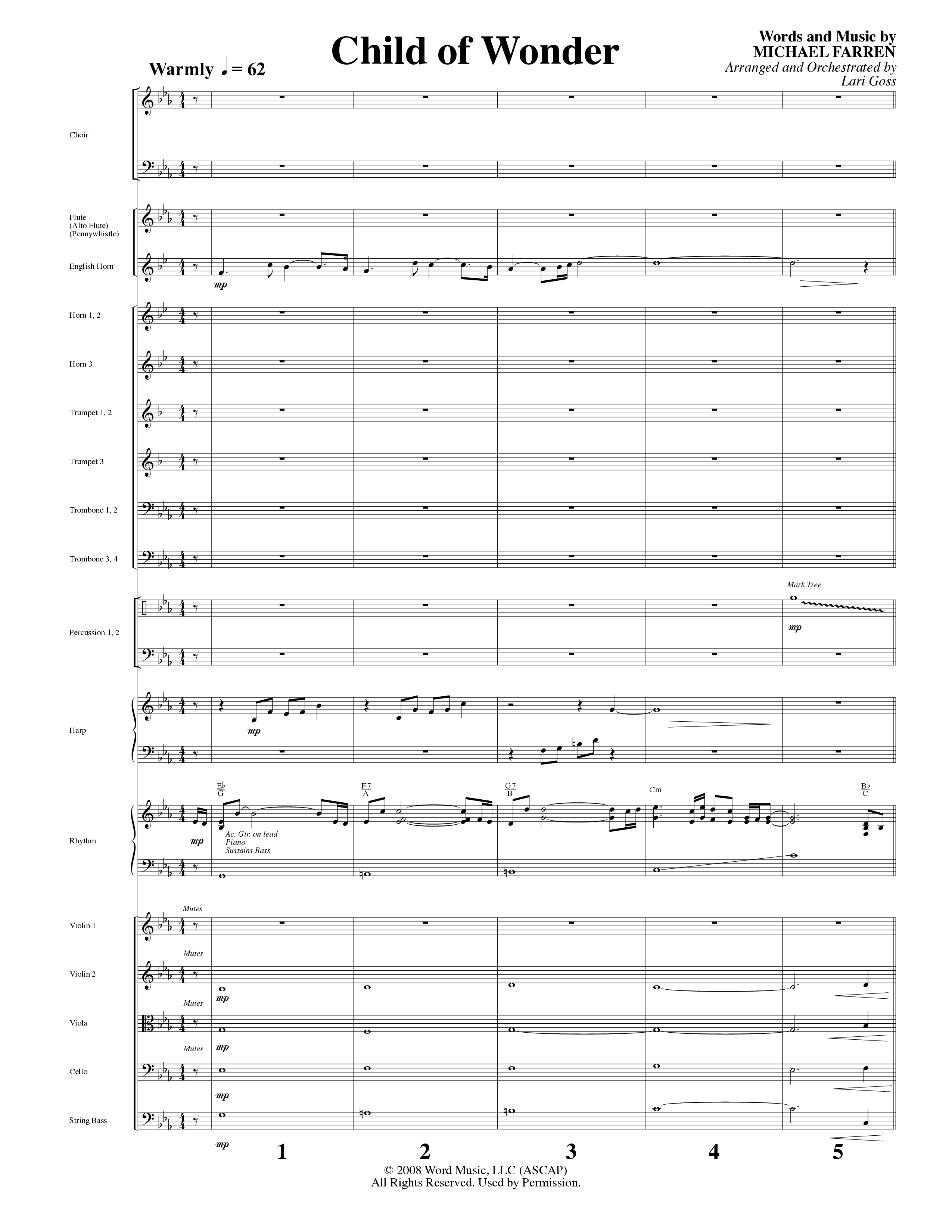 Child Of Wonder (10 Song Choral Collection) Song 4 (Orchestration) (Word Music Choral / Arr. Lari Goss)