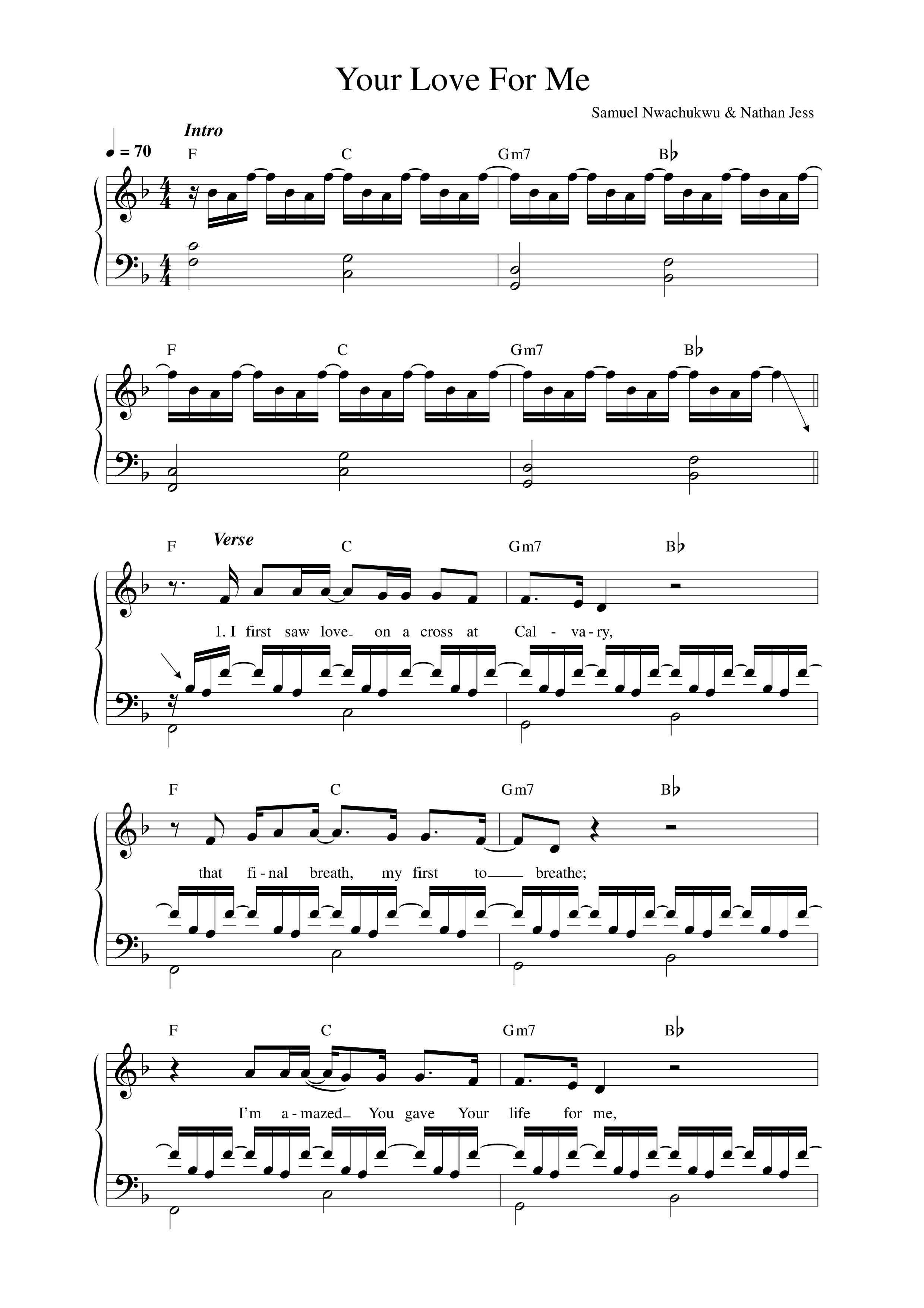 Your Love For Me Lead Sheet Melody (CalledOut Music)