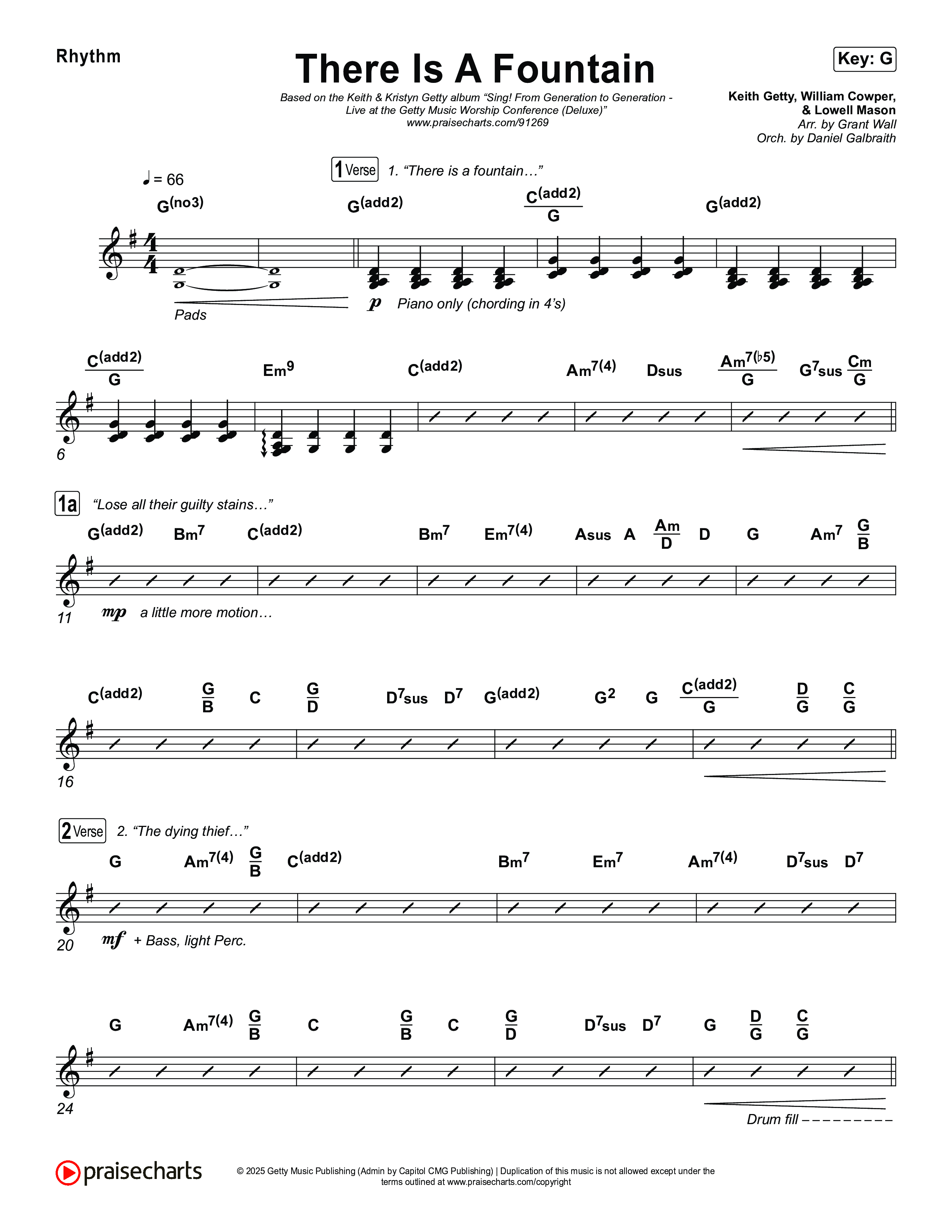 There Is A Fountain Rhythm Chart (Keith & Kristyn Getty)