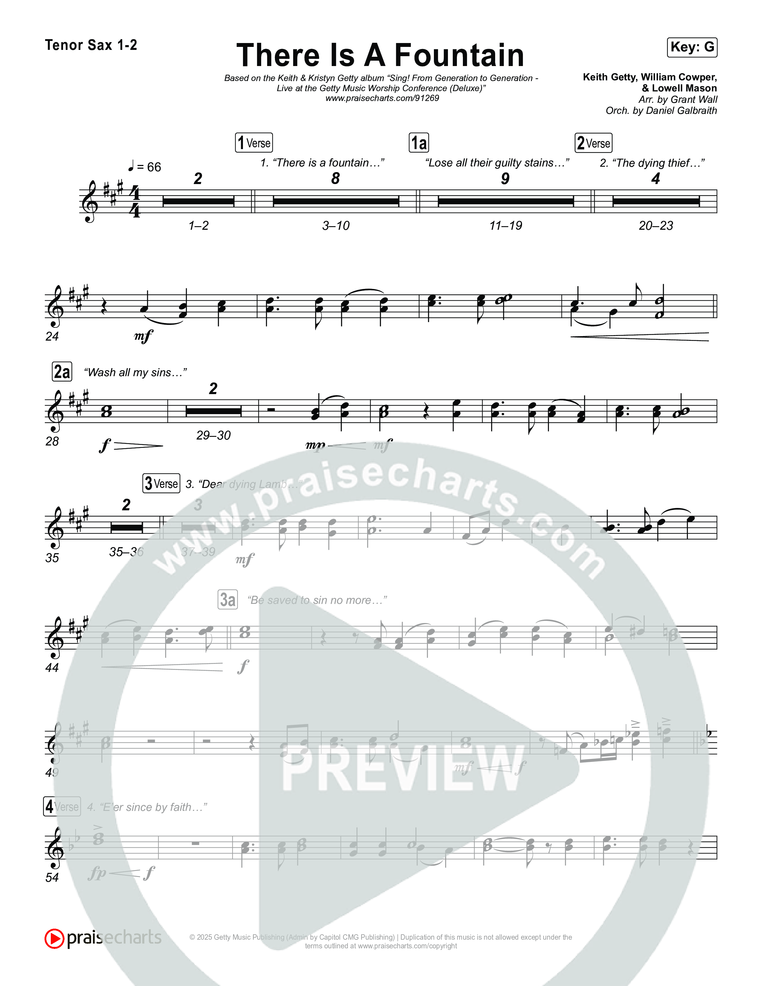 There Is A Fountain Tenor Sax 1,2 (Keith & Kristyn Getty)
