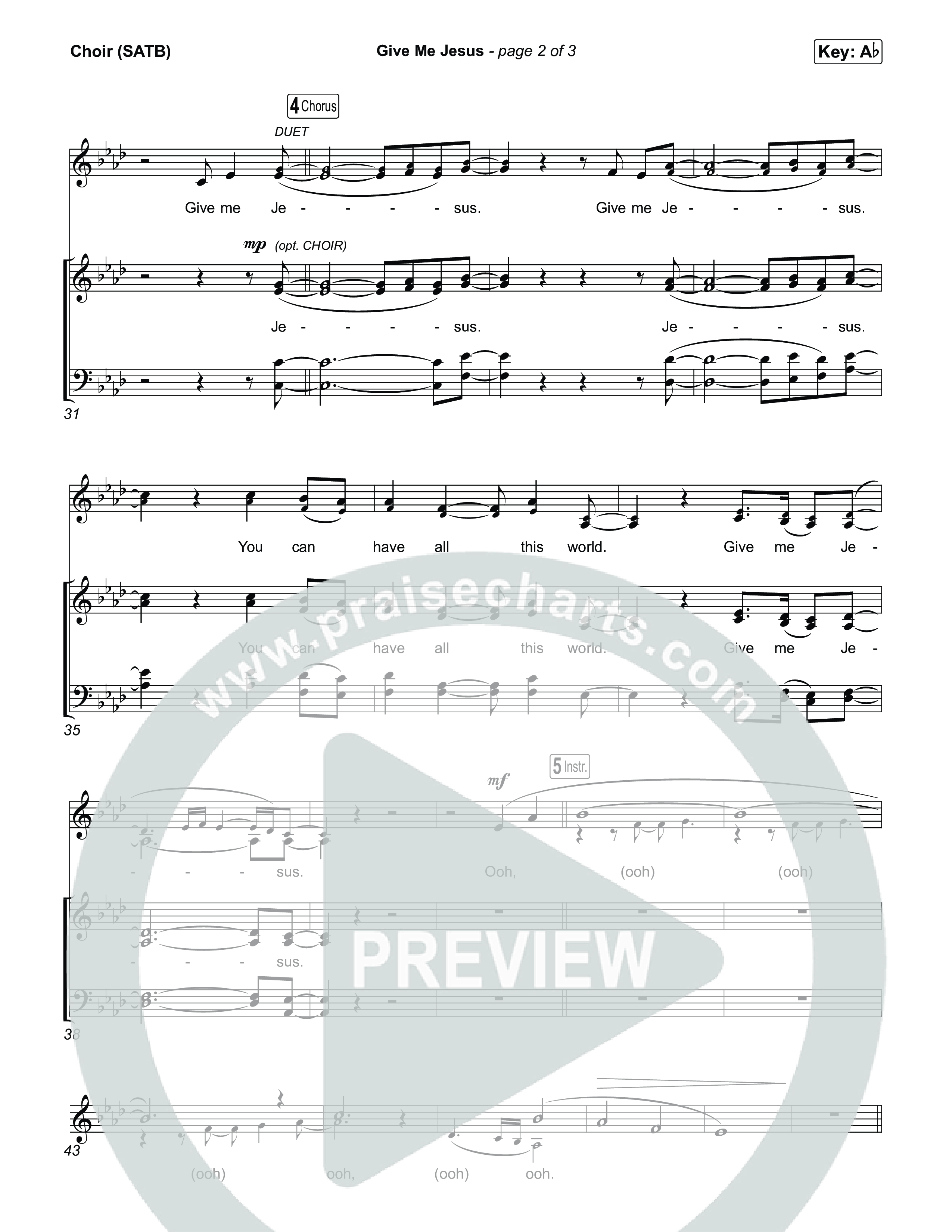 Give Me Jesus Choir Sheet (SATB) (Keith & Kristyn Getty / Sonya Isaacs Yeary)