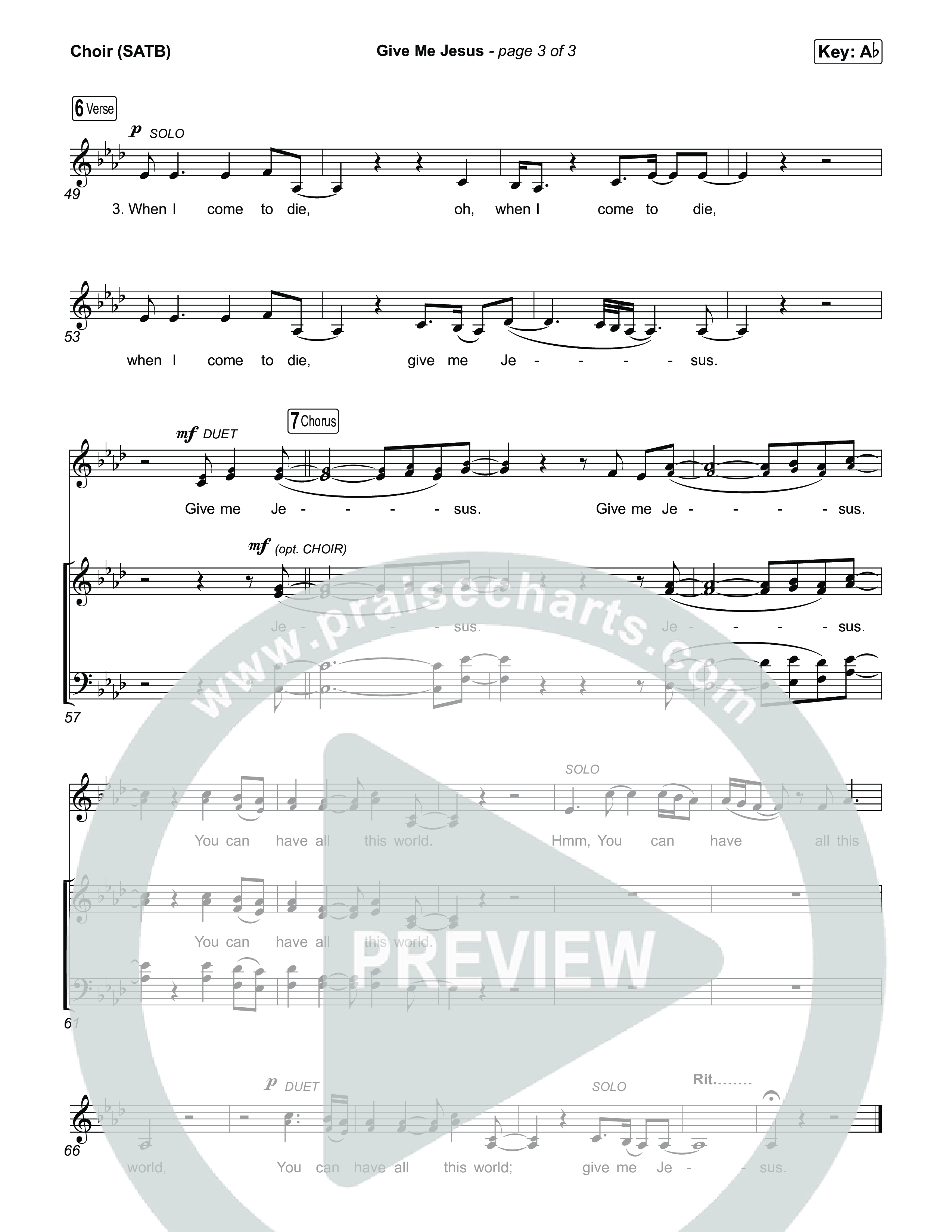 Give Me Jesus Choir Sheet (SATB) (Keith & Kristyn Getty / Sonya Isaacs Yeary)