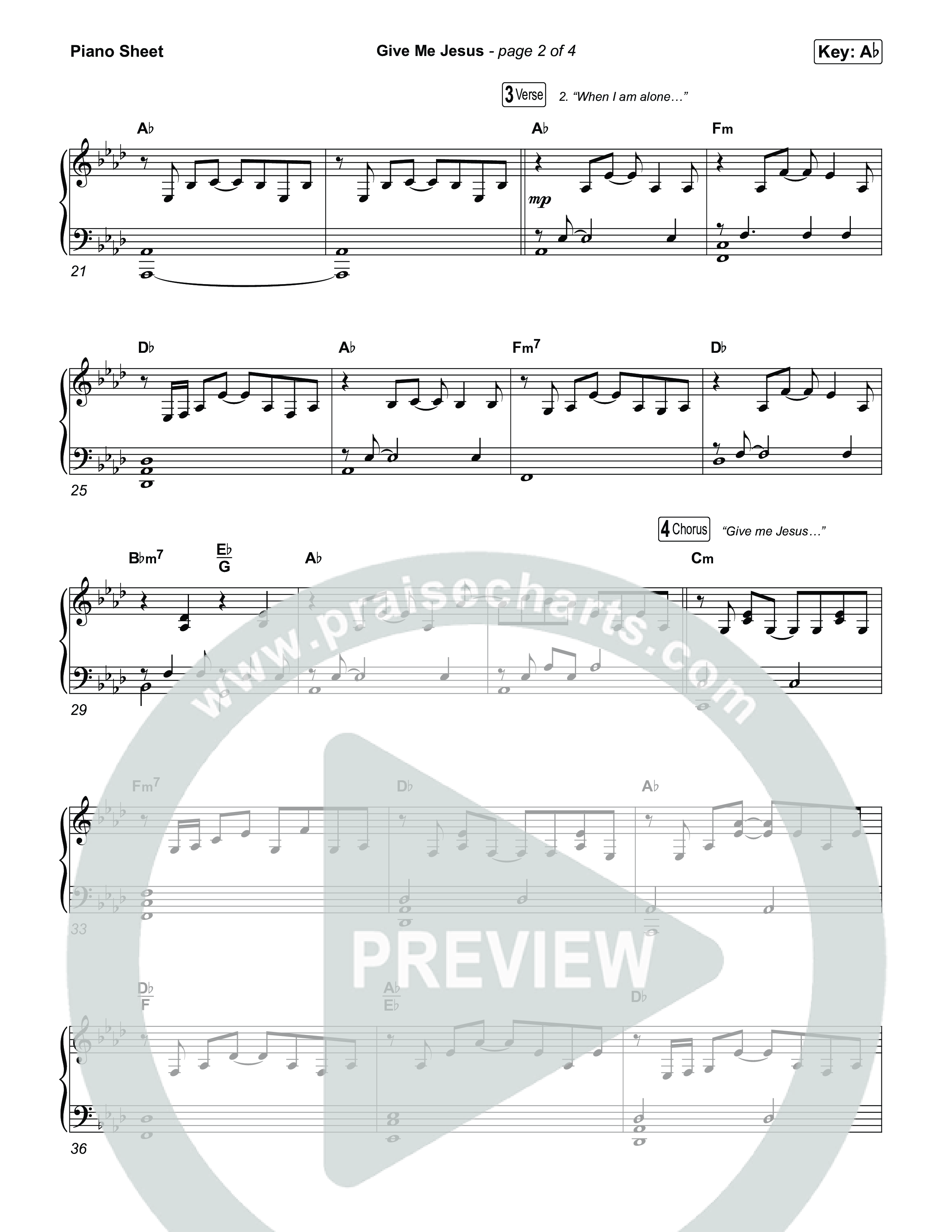 Give Me Jesus Piano Sheet (Keith & Kristyn Getty / Sonya Isaacs Yeary)