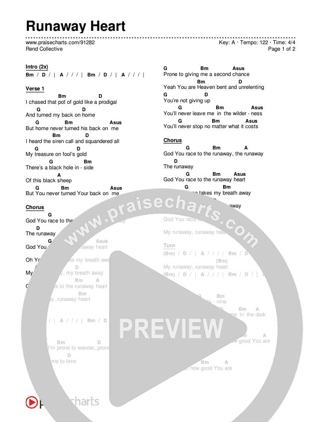 Runaway Heart Chords & Lyrics (Rend Collective)