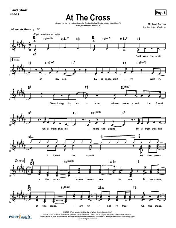 At The Cross Lead Sheet (Pocket Full Of Rocks)