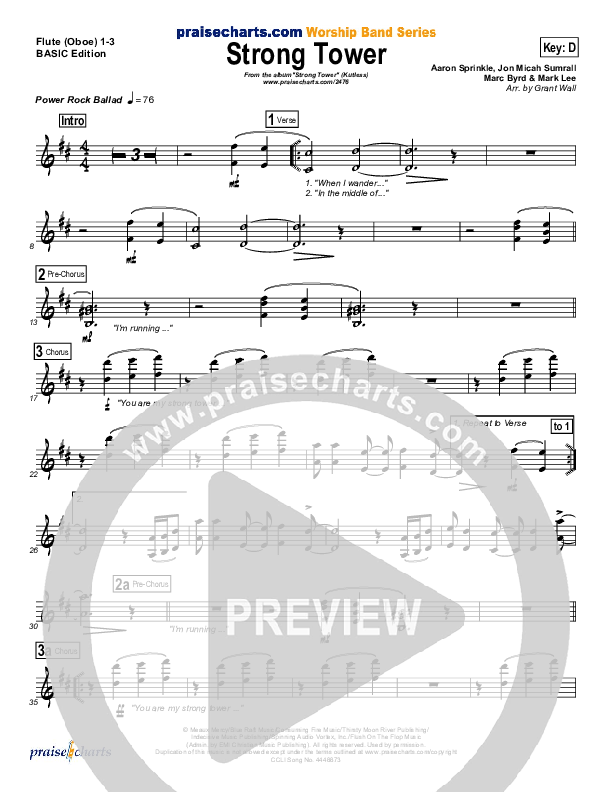 Strong Tower Flute/Oboe 1/2/3 (Kutless)