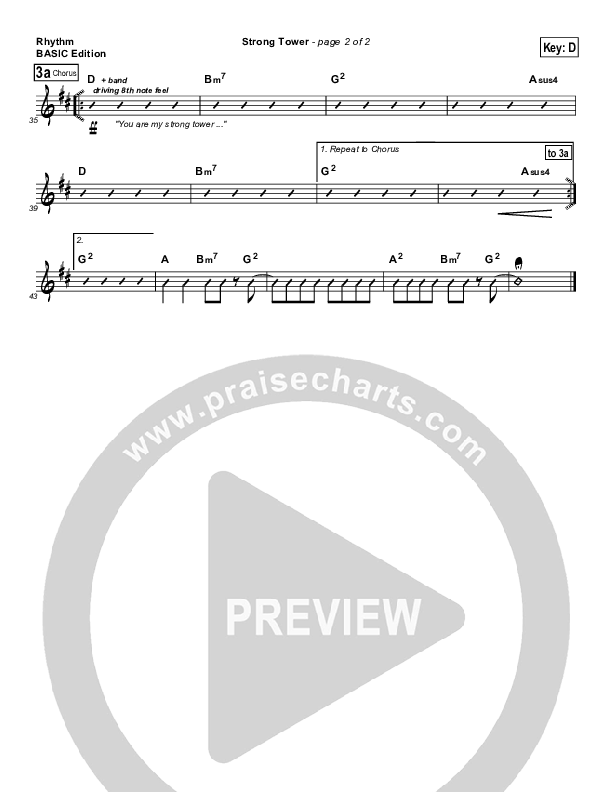 Strong Tower Rhythm Chart (Kutless)