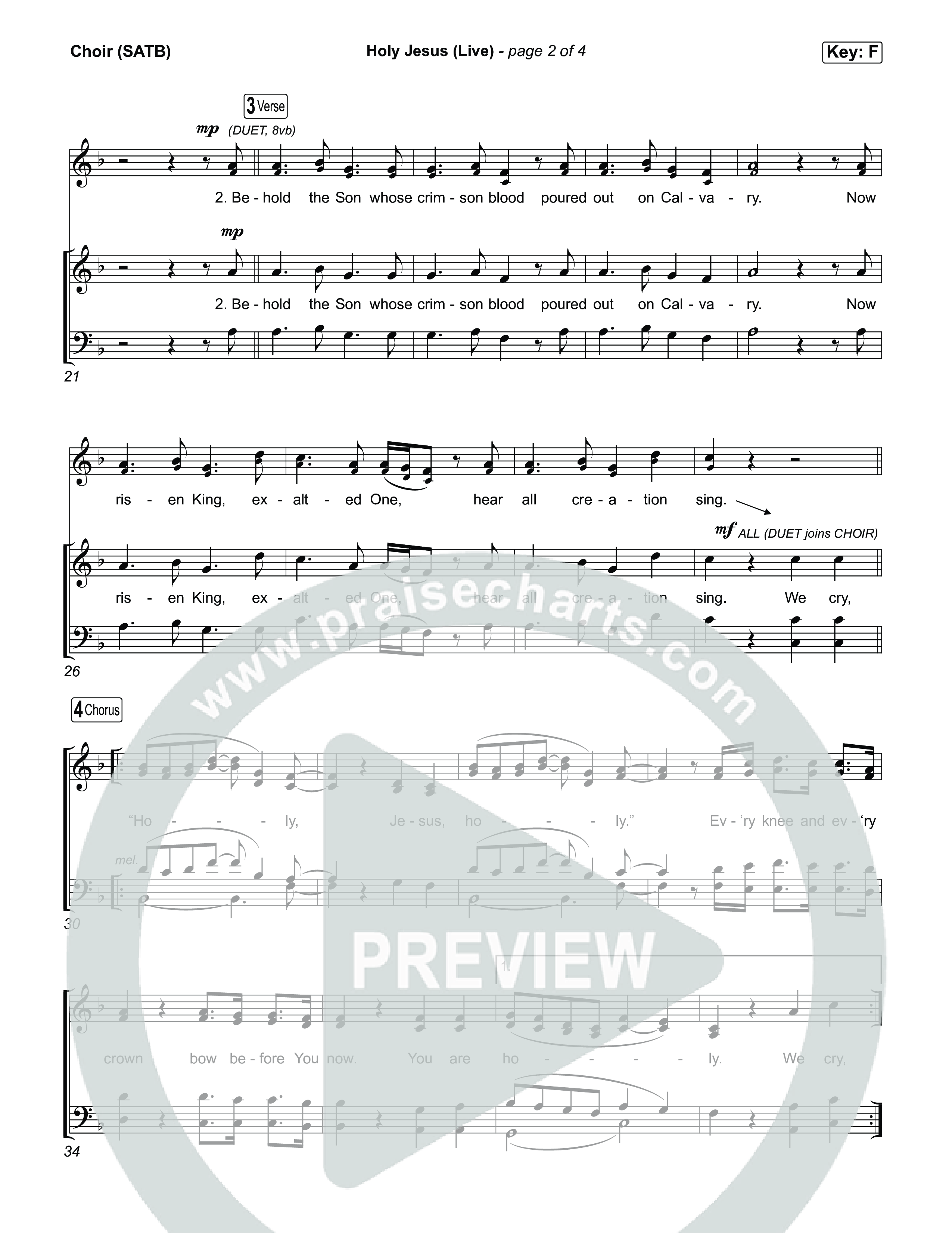 Holy Jesus (Live) Choir Sheet (SATB) (Aodhan King / Benjamin William Hastings / Kari Jobe)
