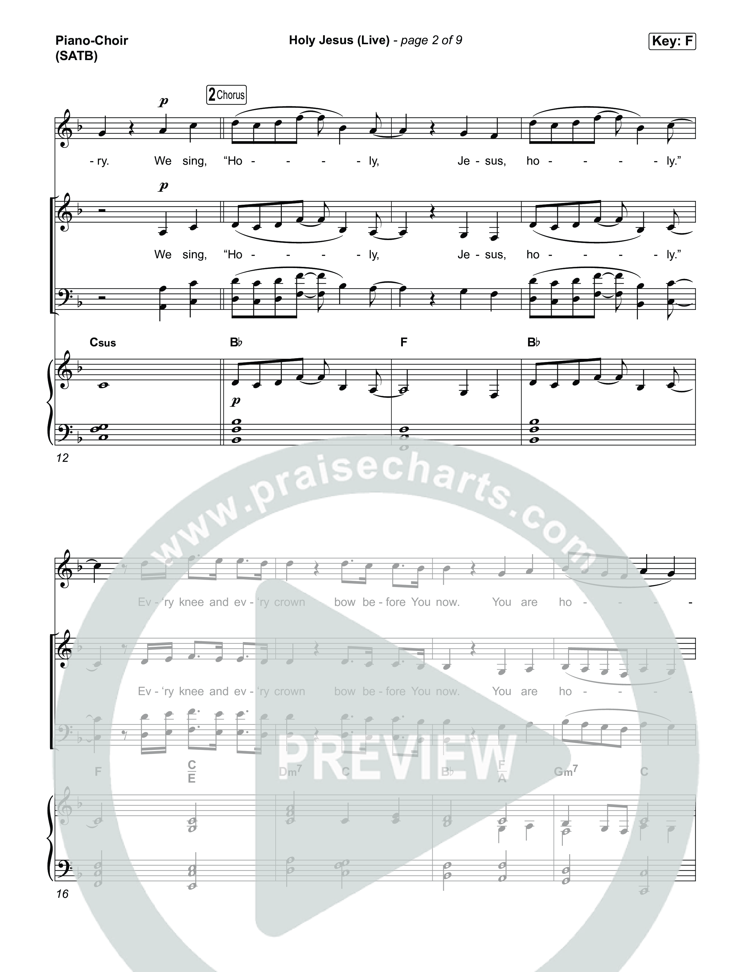Holy Jesus (Live) Piano/Vocal Pack (Aodhan King / Benjamin William Hastings / Kari Jobe)