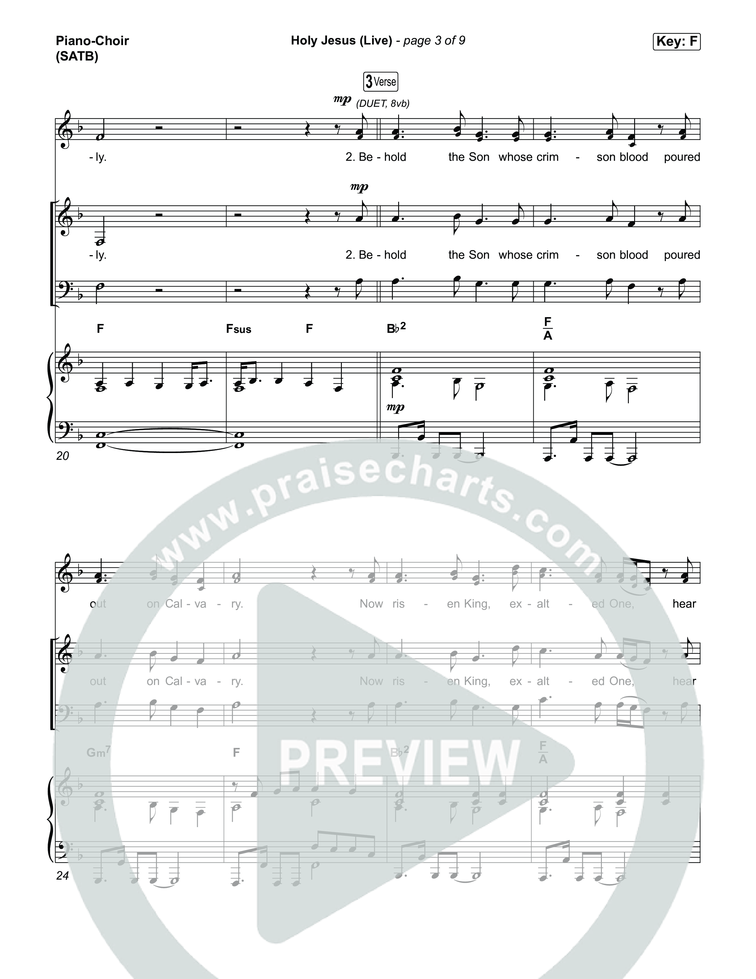 Holy Jesus (Live) Piano/Vocal Pack (Aodhan King / Benjamin William Hastings / Kari Jobe)