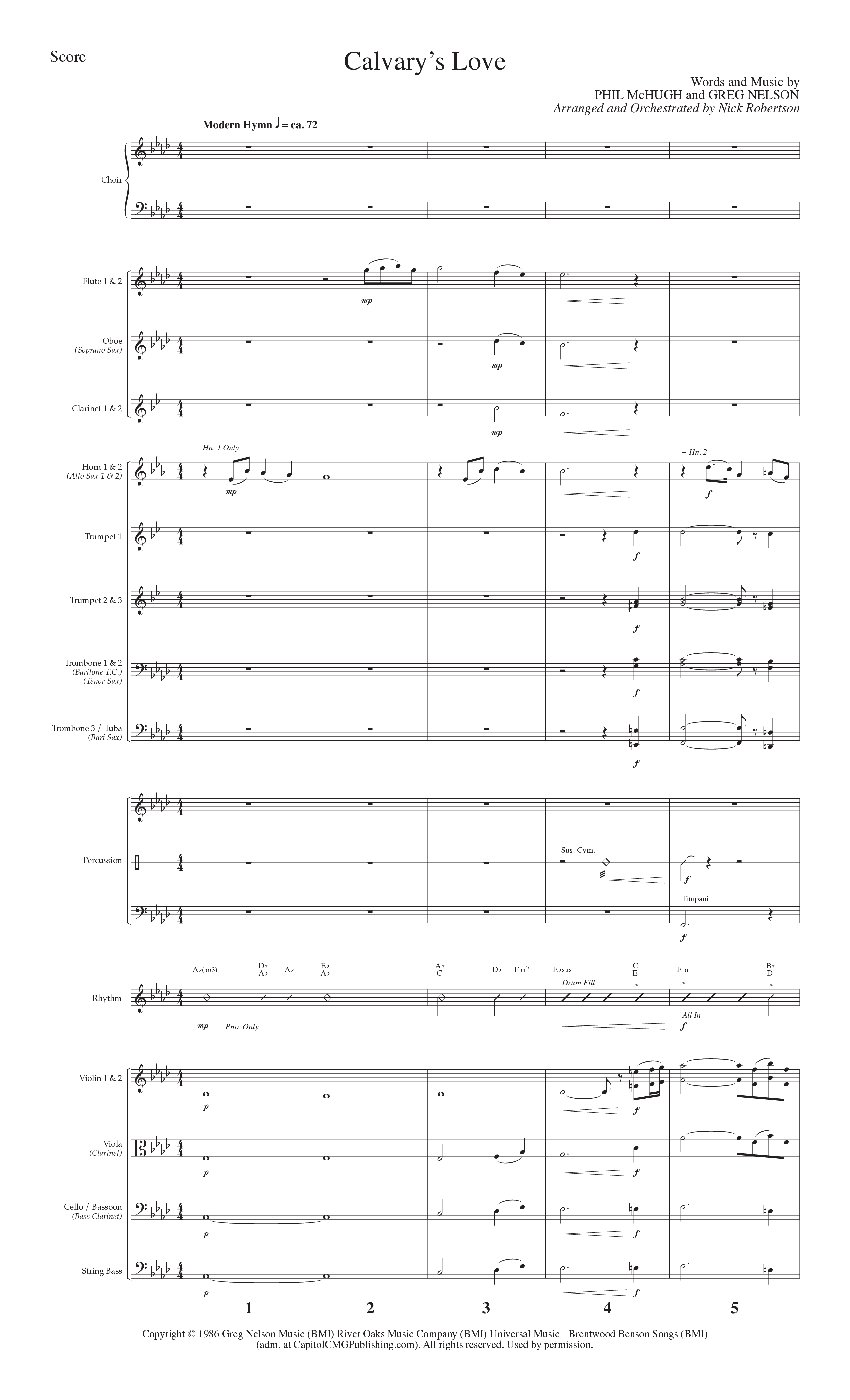 Calvary's Love Story (7 Song Choral Collection) Song 4 (Orchestration) (Lillenas Choral / Arr. Nick Robertson)