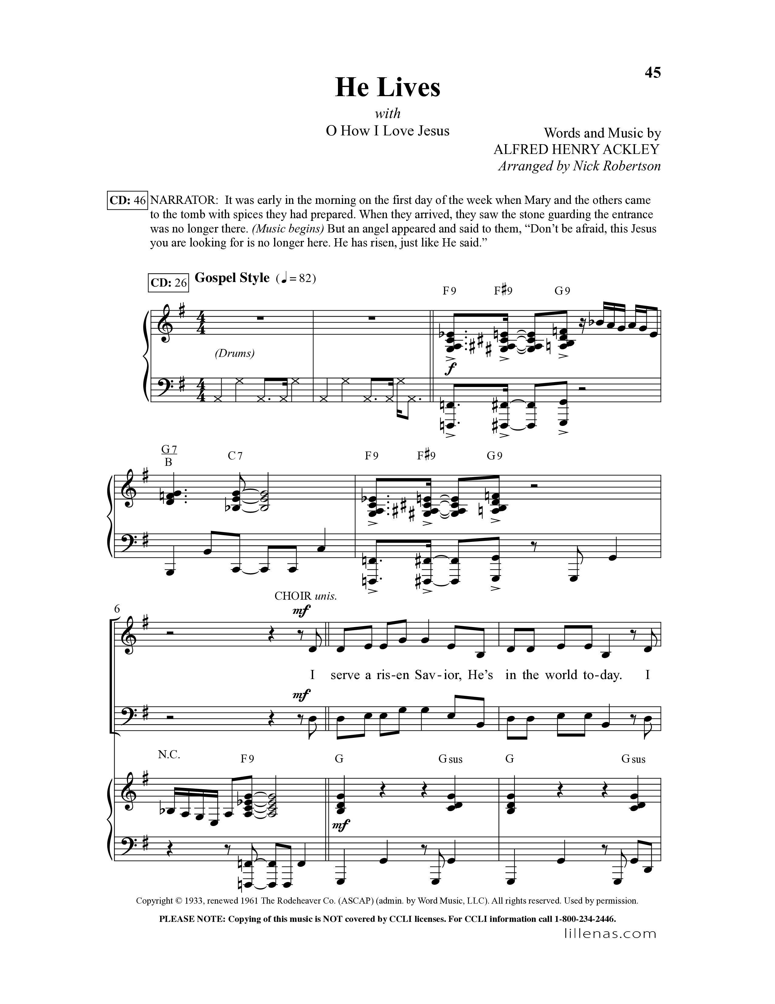 Calvary's Love Story (7 Song Choral Collection) Song 5 (Piano SATB) (Lillenas Choral / Arr. Nick Robertson)