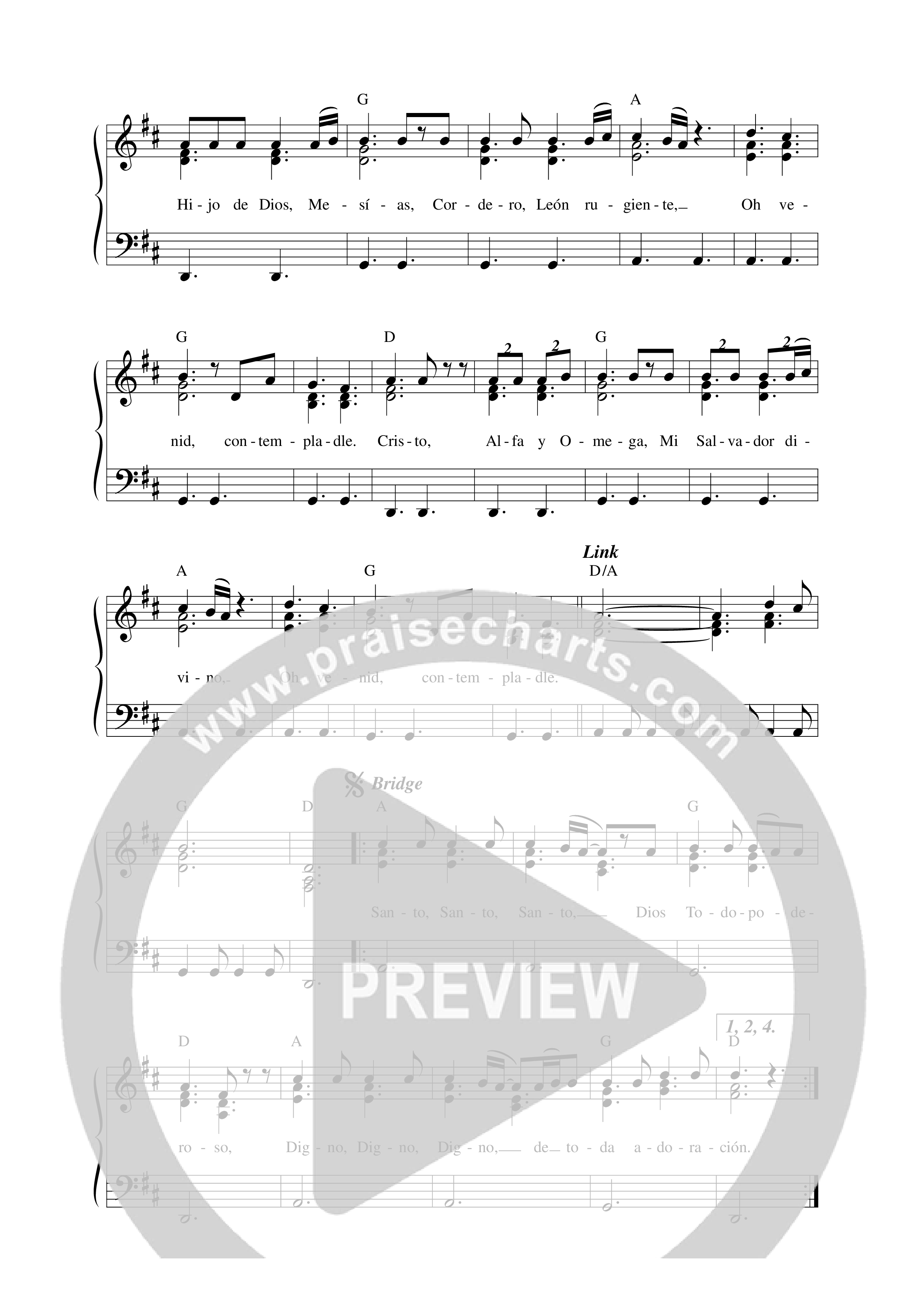 Venid Contempladle Lead Sheet Melody (Paul Baloche / Josh Morales / Waleska Morales)